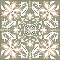 FloorPops Ladrilhos de piso verde lilium, FP6303