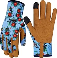 Vista 1 de Guantes de Jardinería de Cuero MERTURN para Mujeres, Guantes de Jardín a Prueba de Espinas, Guantes de Trabajo Compatibles con Pantalla Táctil
