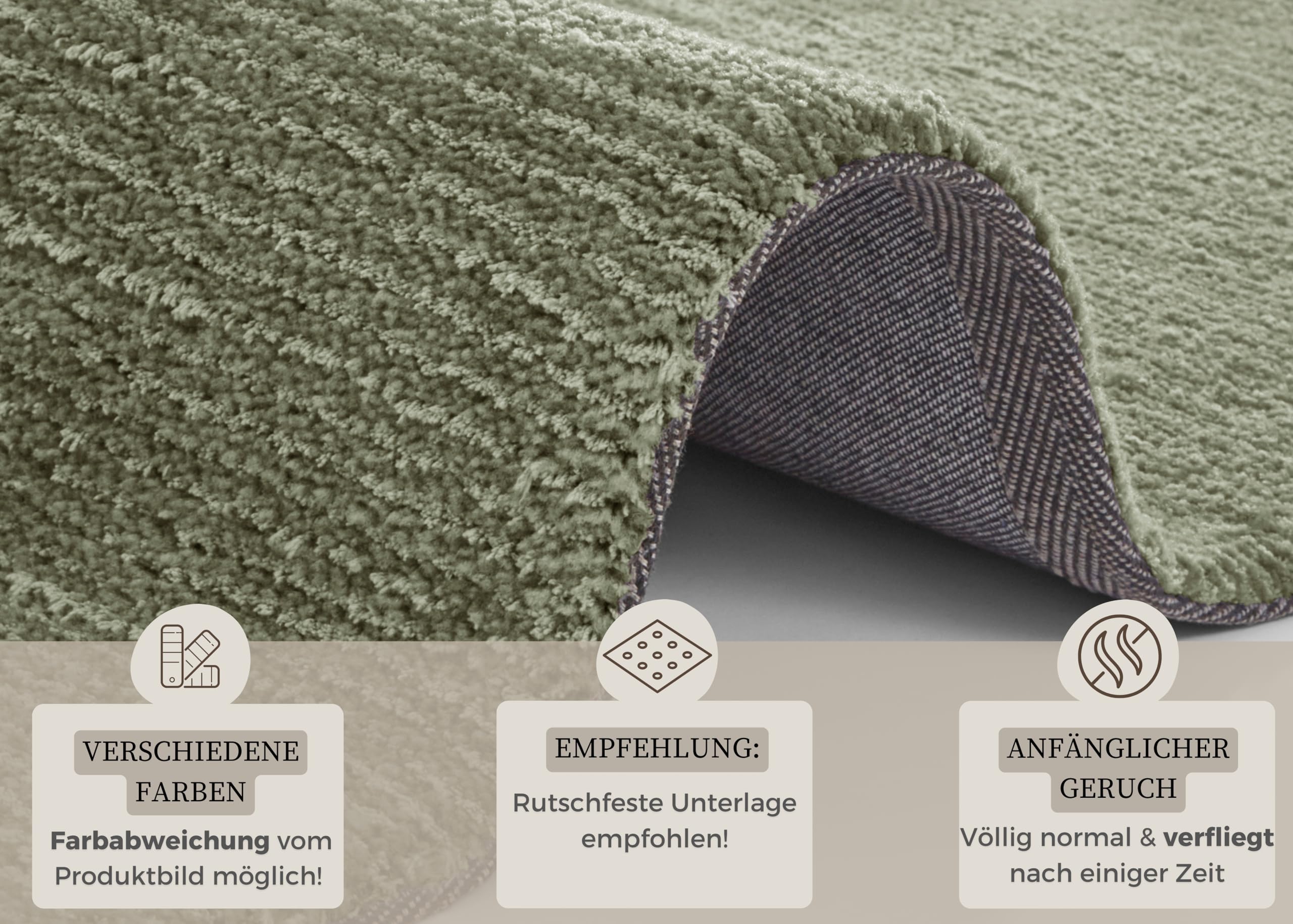 Mint Rugs Tapis à Poils Courts Ultra Doux, Vert Mousse, 120 x 170 cm