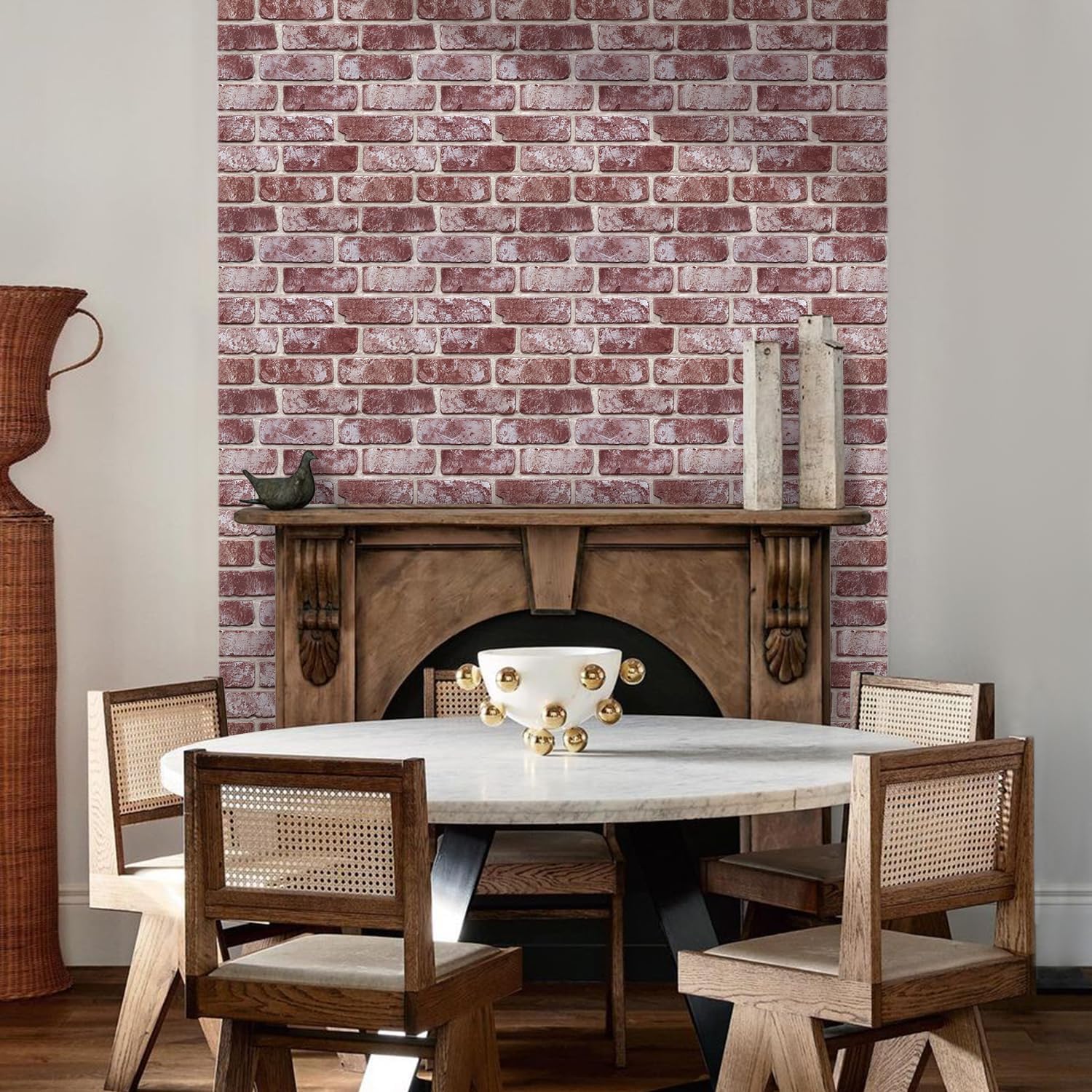 Commomy 3D Brick Wall Panels Peel and Stick - 10 pcs 11.8"x11.8" Small Size Thin PVC Faux Brick Wall Panels Brick Backsplash for Kitchen,Bedroom,Fireplace,Quick Interior DIY Home Wall Decor