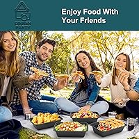 Vista 7 de WGCC Recipientes para preparación de comidas, paquete de 50 recipientes de almacenamiento de alimentos extragruesos con tapas, lonchera Bento