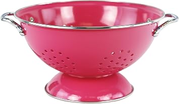 Calypso Basics by Reston Lloyd Powder Coated Enameled Colander, 3 Quart, Magenta