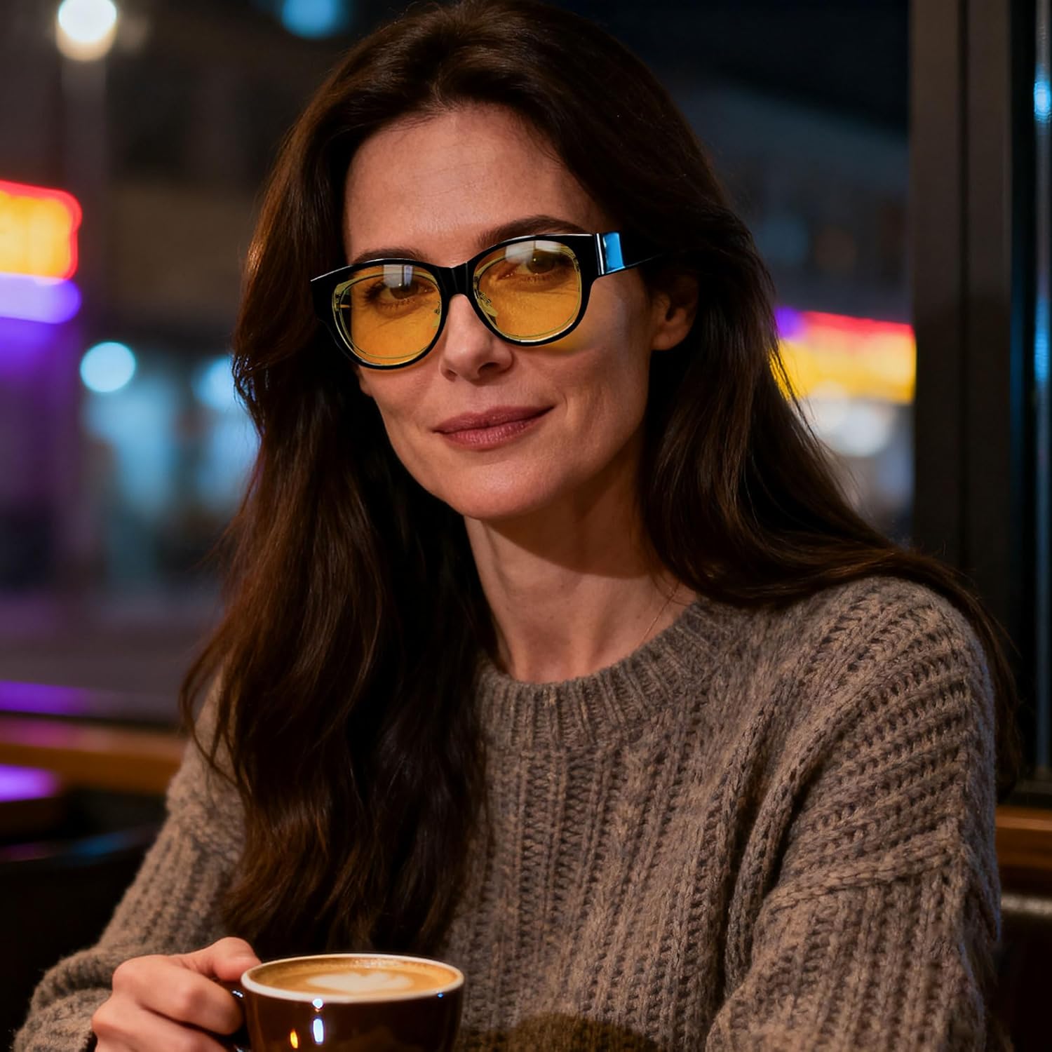 HAOLOTA Night Vision Driving Glasses Women Fit Over Glasses, Anti Glare Polarized Nighttime Yellow Lens - Image 2