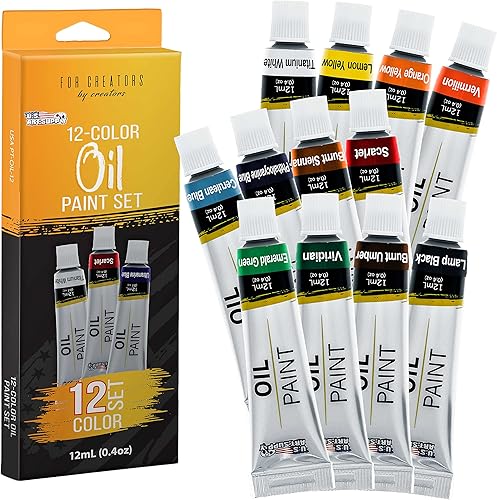 US Art Supply set de pintura profesional de 12 pinturas al óleo en tubos