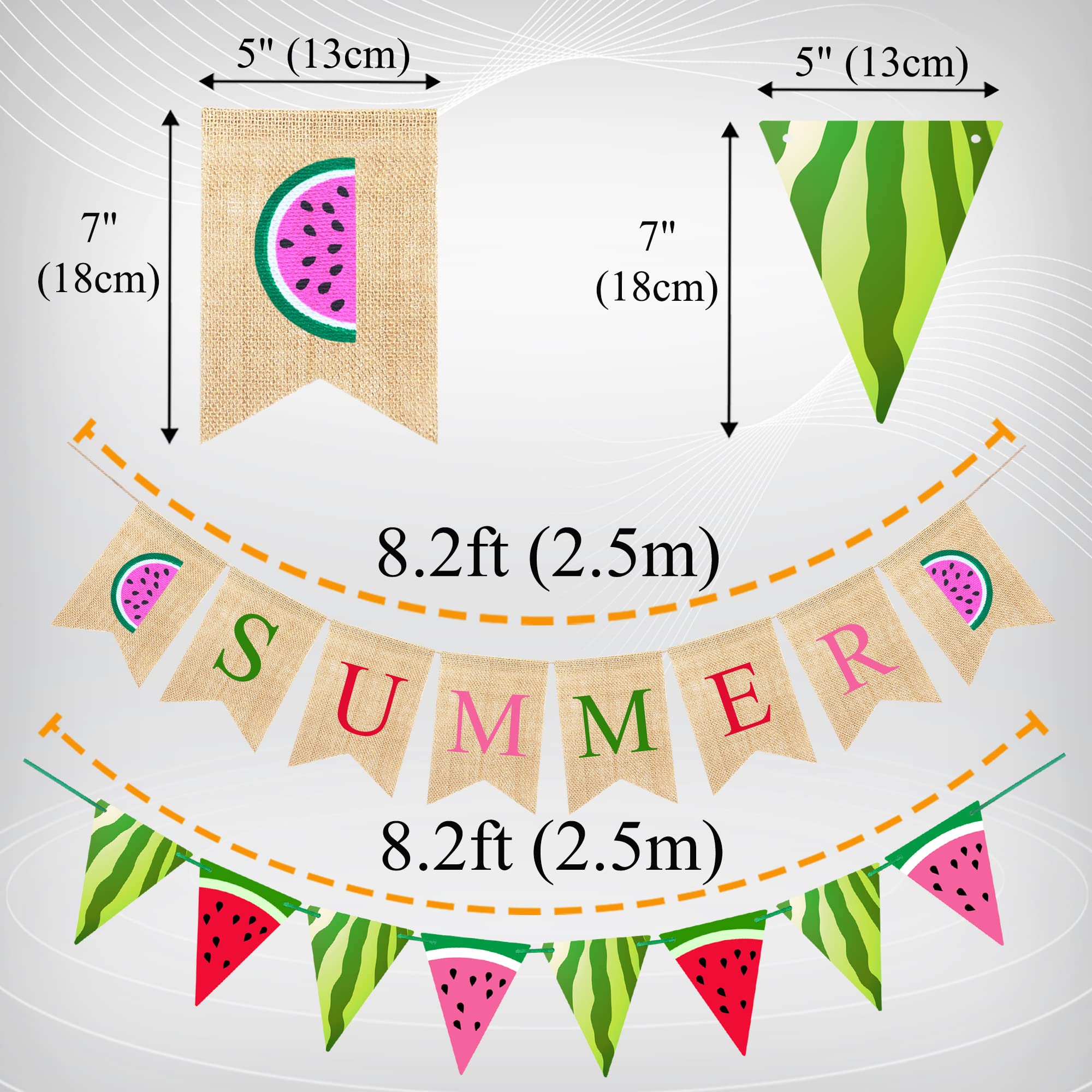 Uniwish Sommer-Banner Aus Sackleinen Mit Wassermelone - Partydekoration Für Hawaii, Strand, Mottoparty