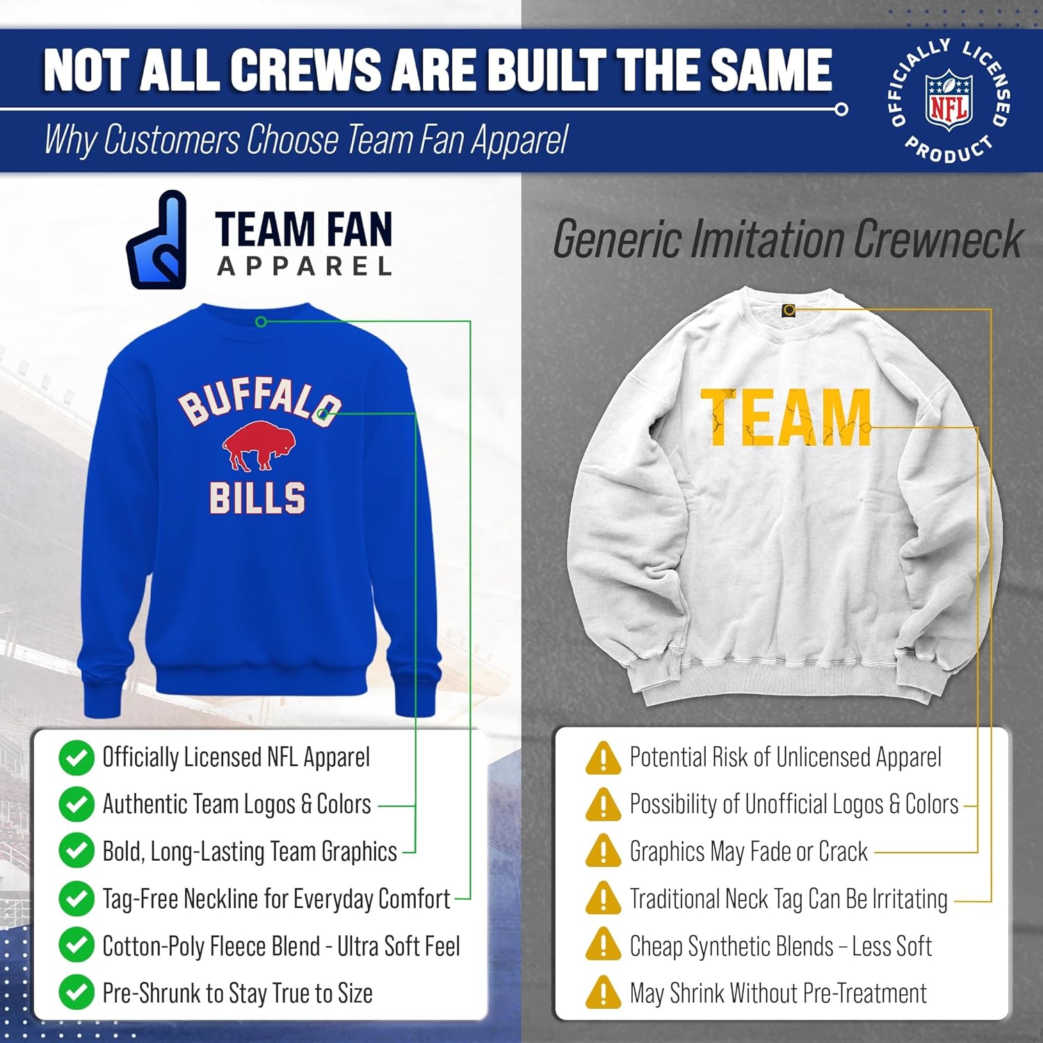 Team Fan Apparel NFL Adult Unisex Retro Gameday Ultra Soft Fleece Crewneck Sweatshirt, Officially Licensed Football Pullover - Image 2