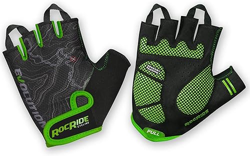 RocRide Guantes de ciclismo de medio dedo con protección acolchada mejorada para ciclismo de carretera y montaña con tamaño unisex para hombres,