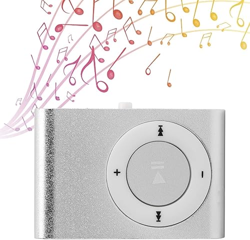 Mini Reproductor de MP3 portátil Reproductor multimedia digital de aleación de aluminio MiniMP3 Reproductor BackClip con auricular y cable USB