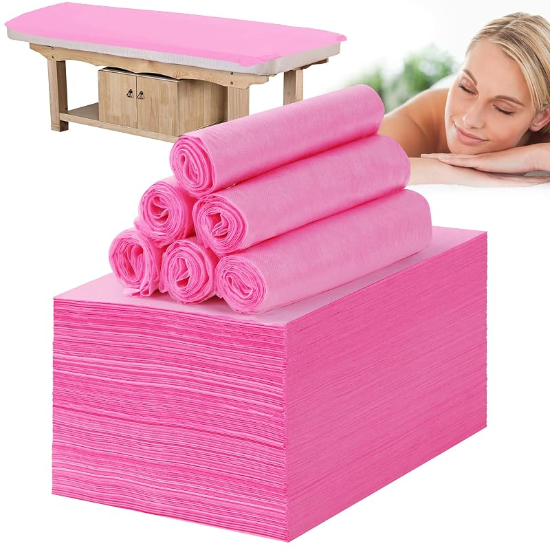 Lençóis descartáveis para maca de massagem DS BATH, rosa, 100 unidades, 80 x 180 cm