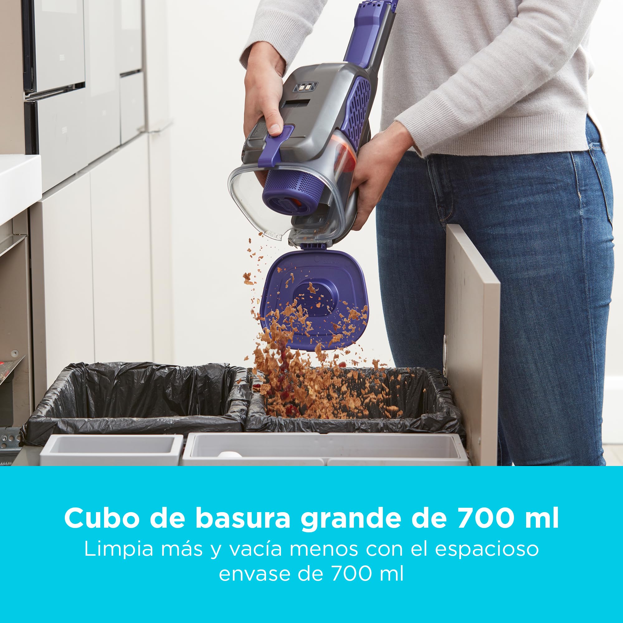 Black+Decker Aspirador para Mascotas Dustbuster Gen 11 Pet 18 V 2.0 Ah con Base de Carga, BHHV520BFP-QW