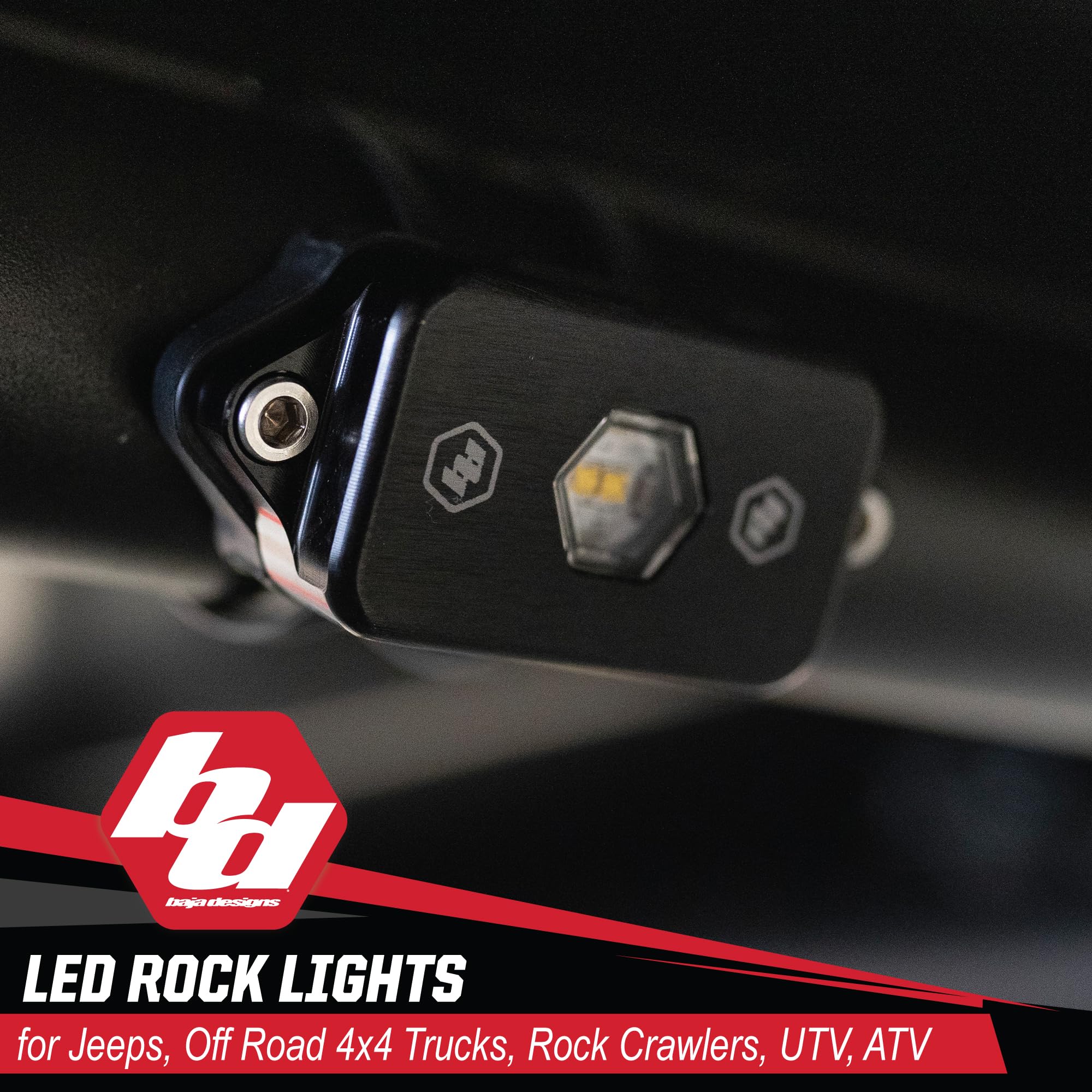 Baja Designs Kit luci LED Rock - 4 pz. LED con cablaggio (bianco)