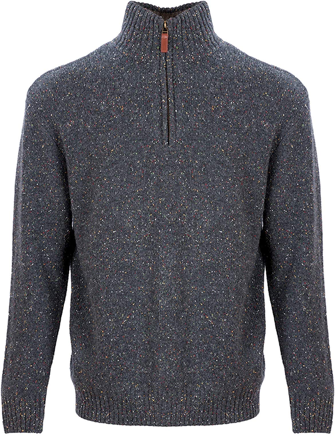 Lambswool/Nylon Men's Troyer Half Zip Sweater