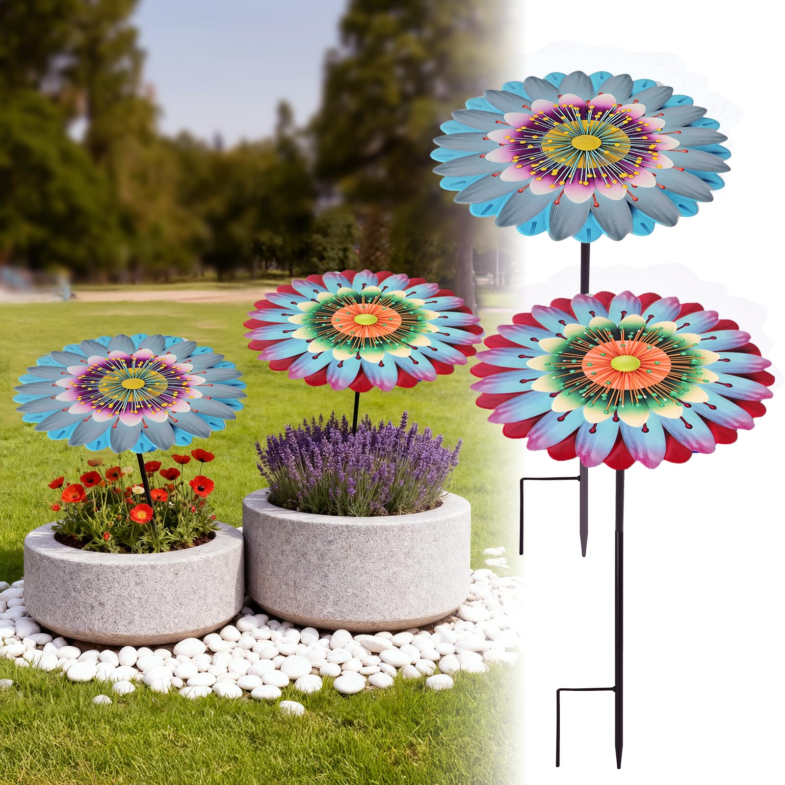 Photo 1 of 2 Pack Metal Plant Umbrella for Outdoor Small Plants, 12 in Garden Shade Disk for Small Potted, Outdoor Sun Shade Cover for Patio Flowers, Defend Plants from Blazing Sun and Rain (Red + Blue)