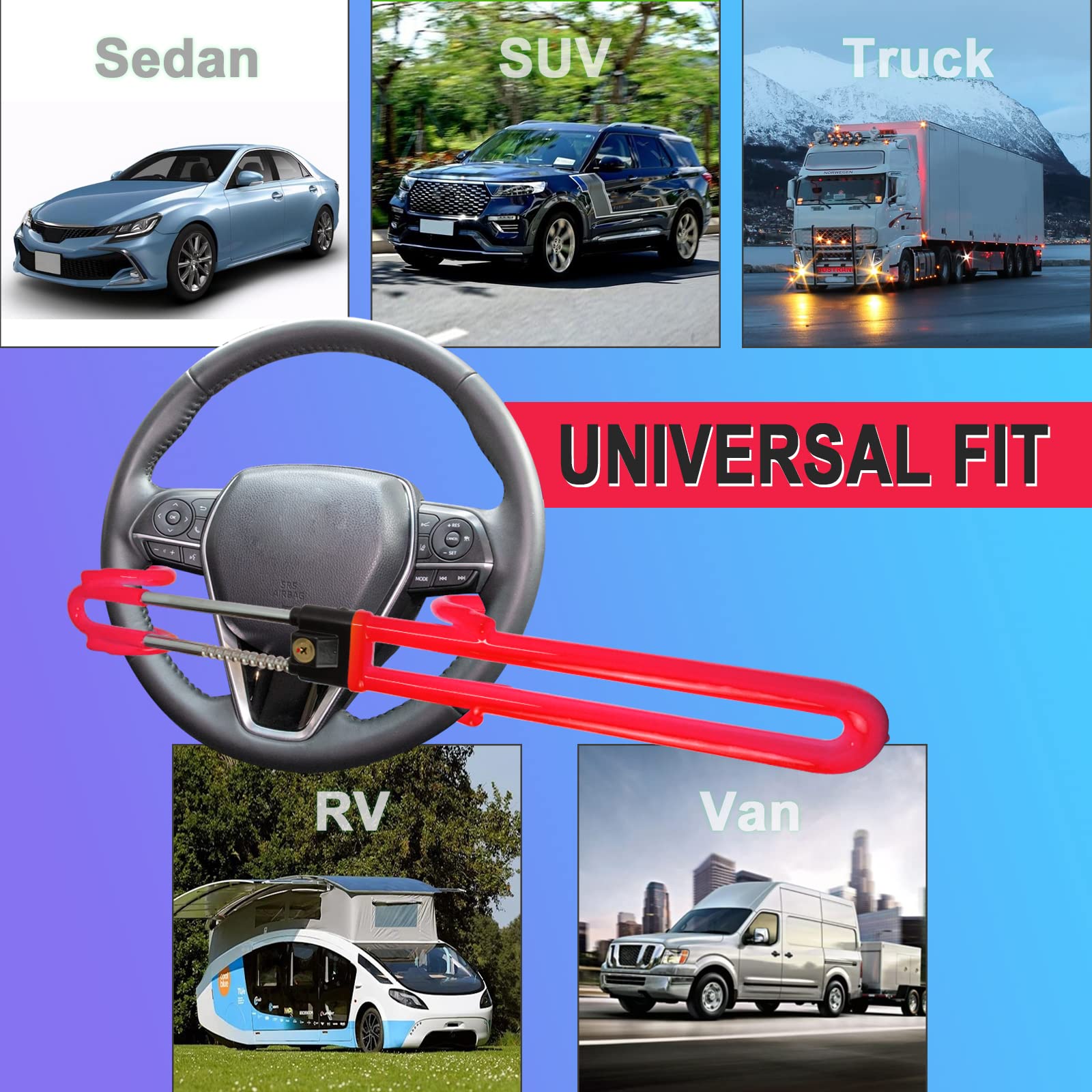 Archetto per volante antifurto per auto, protezione retrattile per auto, camion, SUV