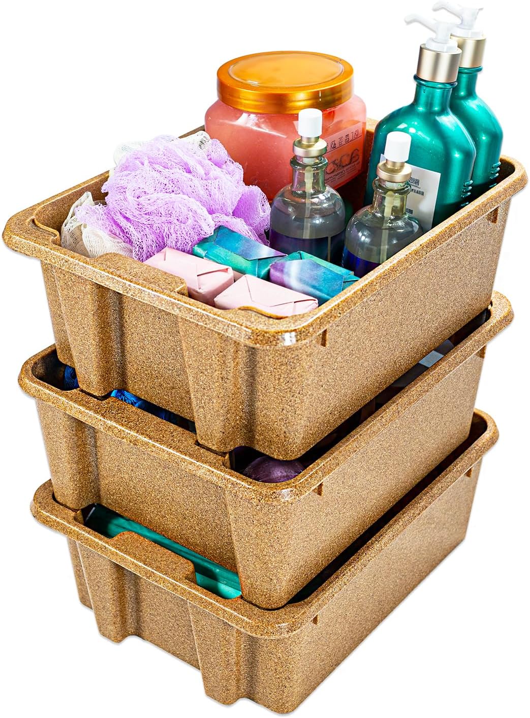 Best Kept Cupboard Organizer Trays, 3-Piece Set, Light Brown