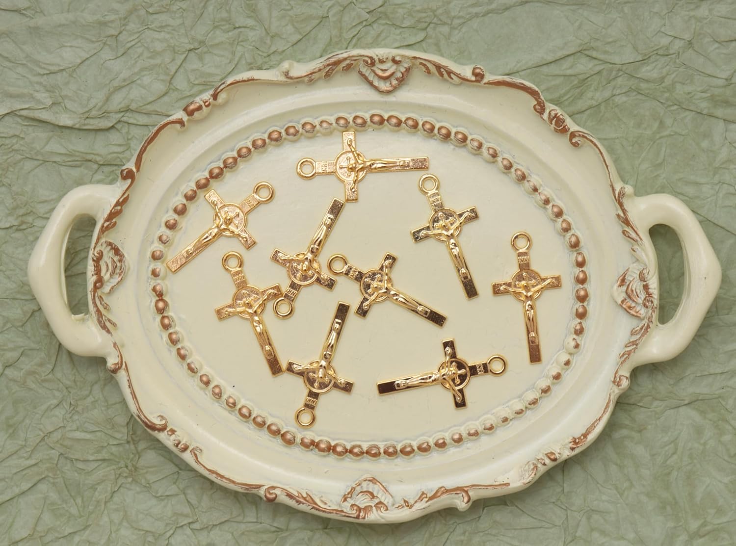 50 Pcs Jesus Cross Charms for Bracelets Small 2.3 x 1.2 cm Vintage Metal Pendants for DIY Jewelry Making Necklace Earring Keychain Crafting Scrapbooking Supplies - Image 5