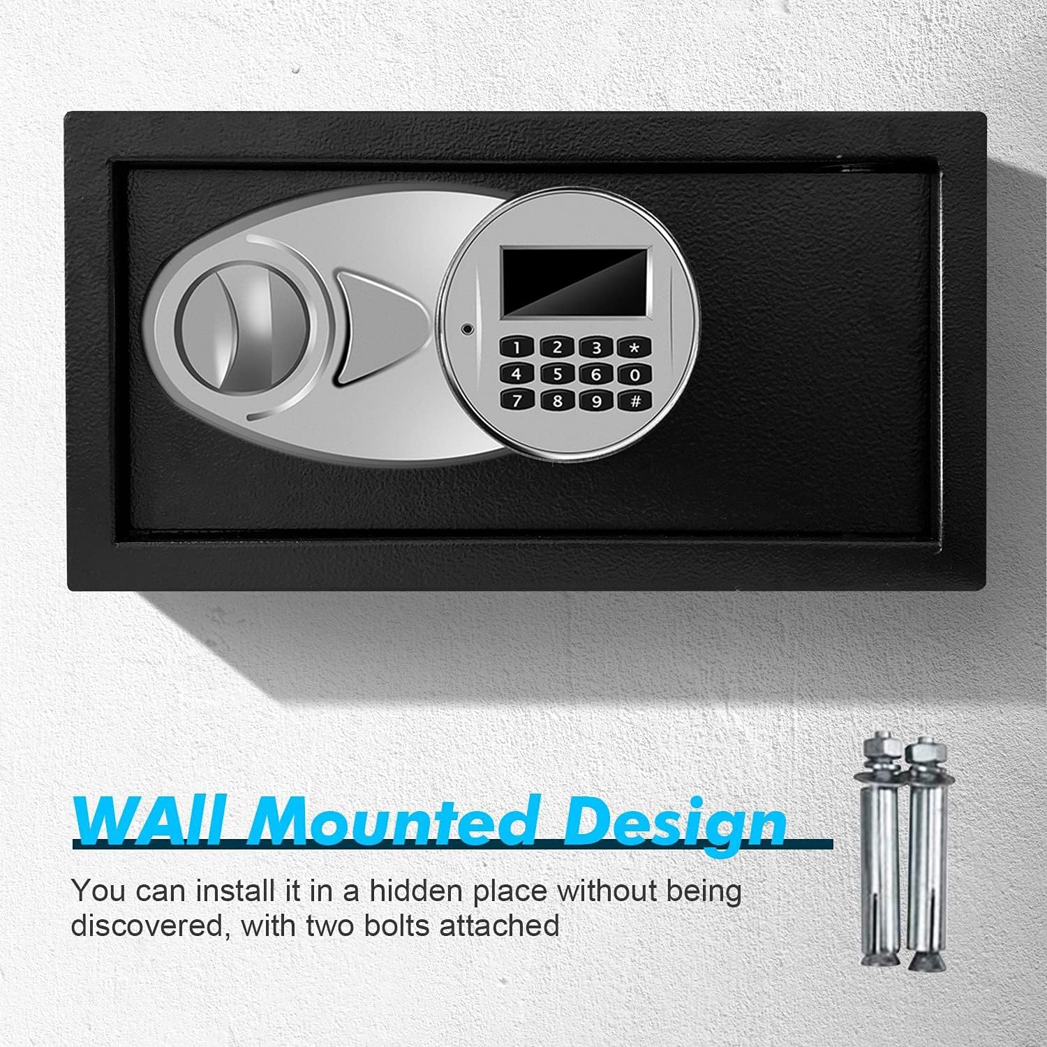 Sdstone Safe Box with Sensor, Money Safe Box with Digital Key & Lock for Home and Company. Electronic Security Safe Box for Money. Protect Cash 0.55 Cubic Feet