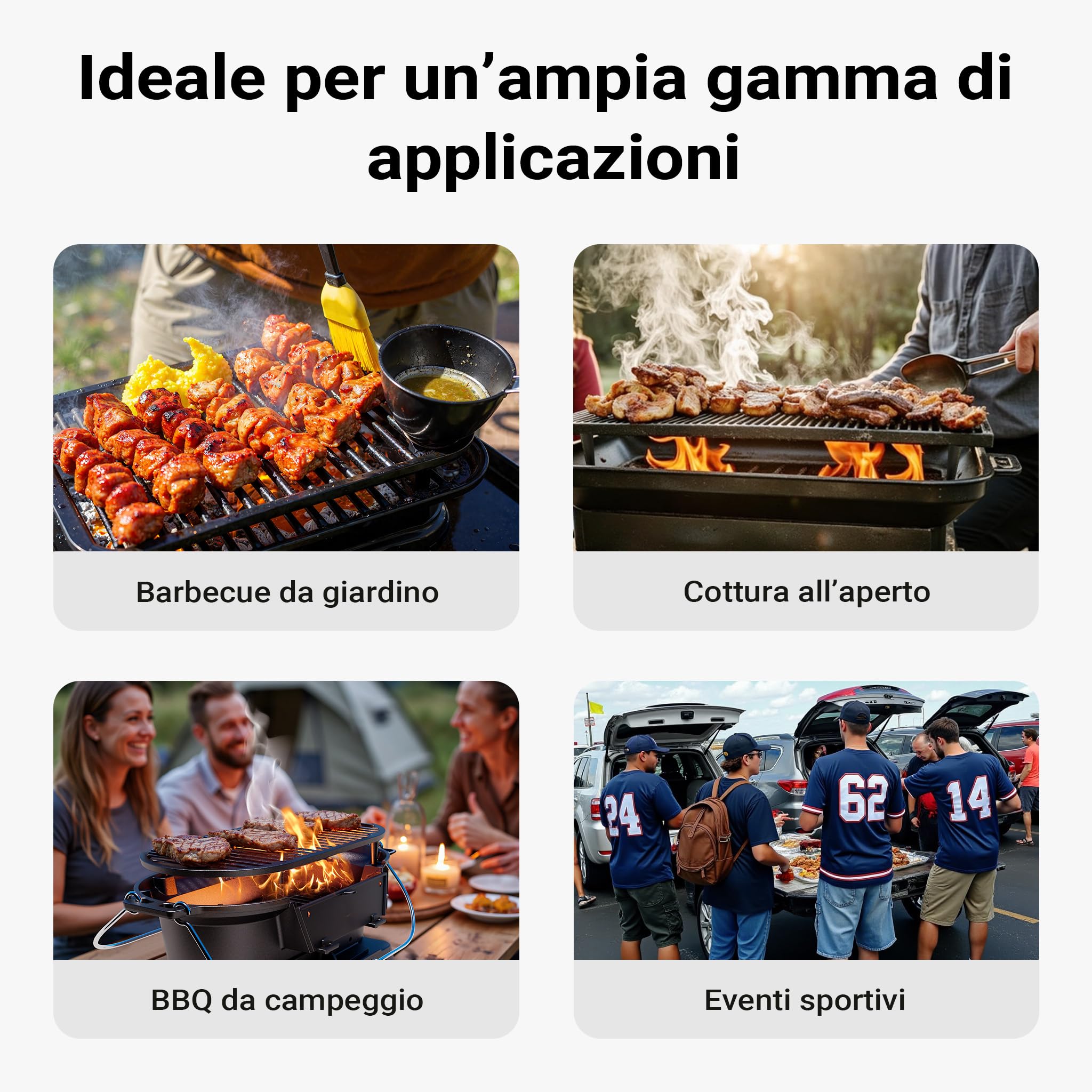 Wiltec Pentola in ghisa con griglia, barbecue portatile a carbonella con sistema di aspirazione, 50x27x21 cm, griglia da campeggio