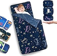 Vista 20 de Primlect Tapete grueso para siesta con almohada extraíble y manta de minky, saco de dormir extra grande de 55 x 35 pulgadas, lavable, enrollable