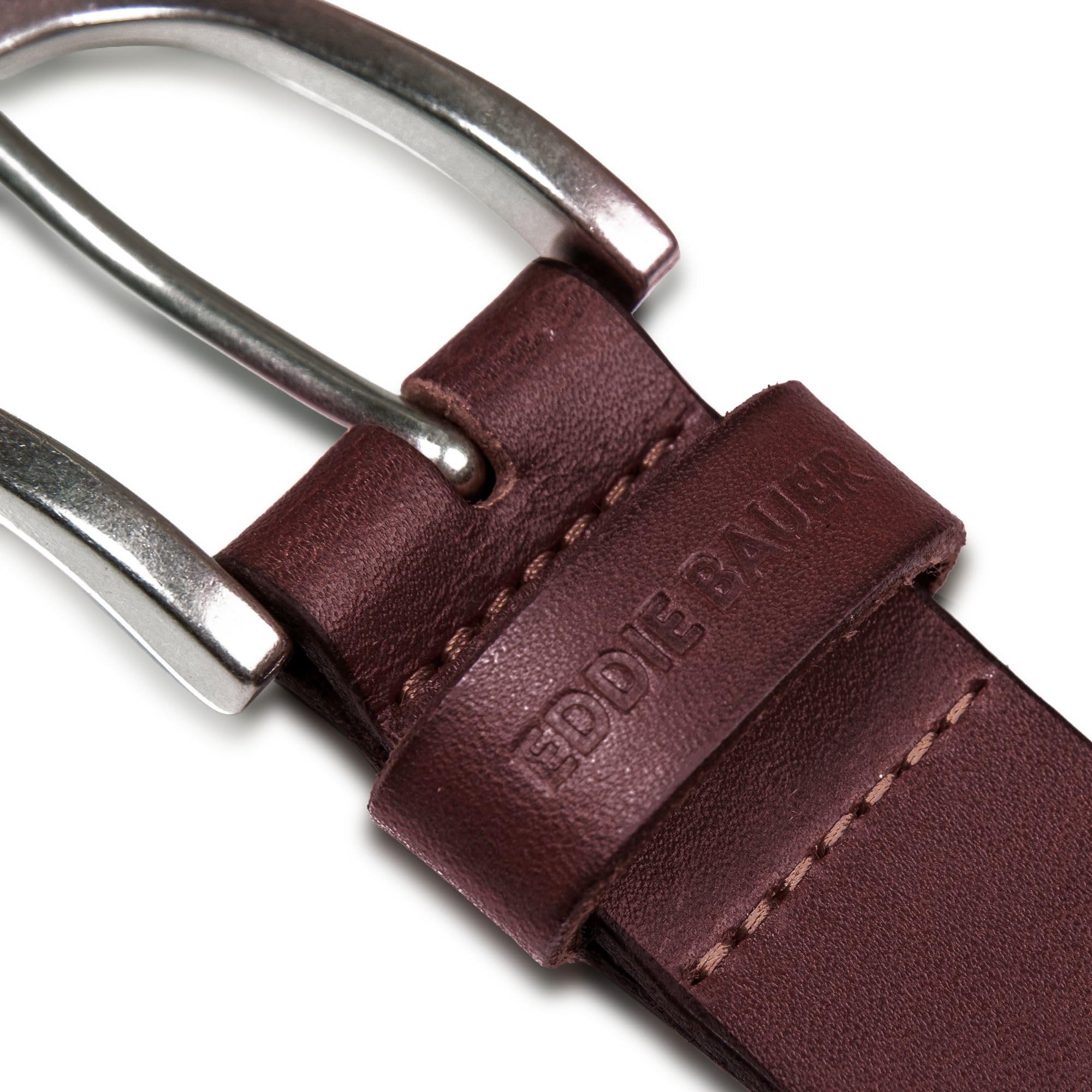 Eddie Bauer Ceinture Fin-Cuir véritable avec Trous pour Dents pour Ajustement personnalisé-Marron, Femme