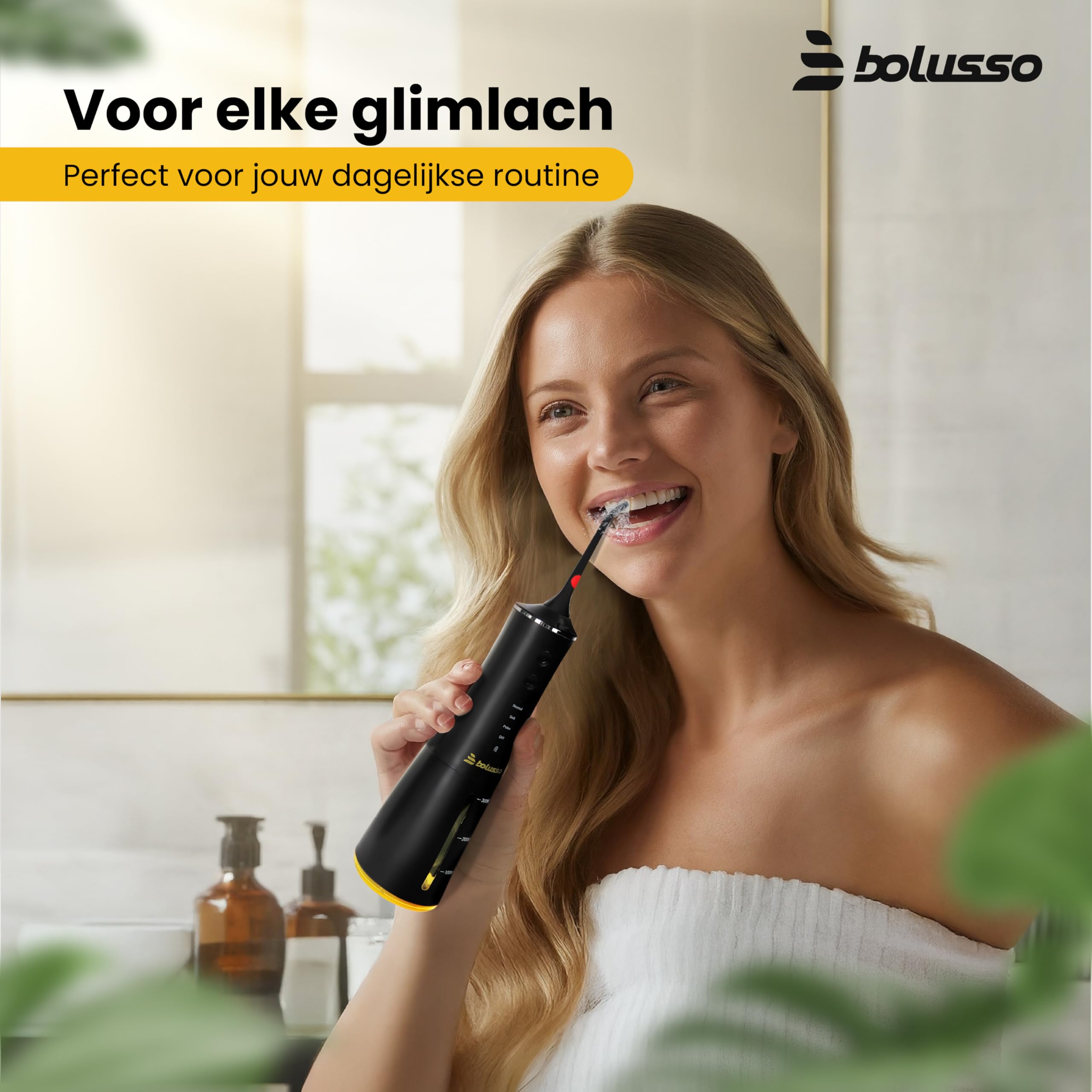 Hydropulseur dentaire sans fil – 7 embouts avec étui de voyage et livre électronique, 4 modes, réservoir de 300 ml, gratte-langue, orthodontique et embout de gencive – Kit de soins bucco