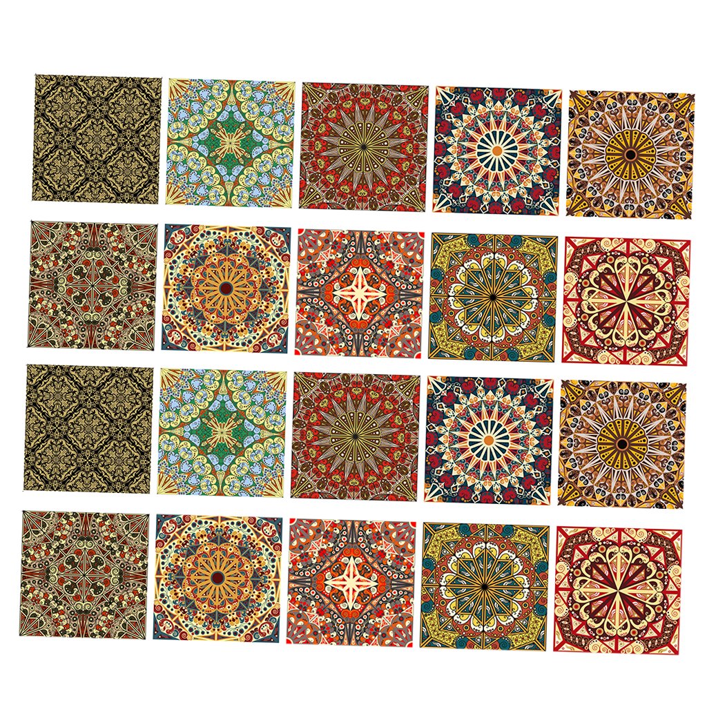 SKKWJEGE 20 Pieces Mosaic Wall Tiles Stickers Kitchen Bathroom Tile Decals #5 10x10 cm