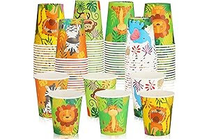 100 Pcs Kids Paper Cups: Animal Print, Small Size, Multi-Purpose