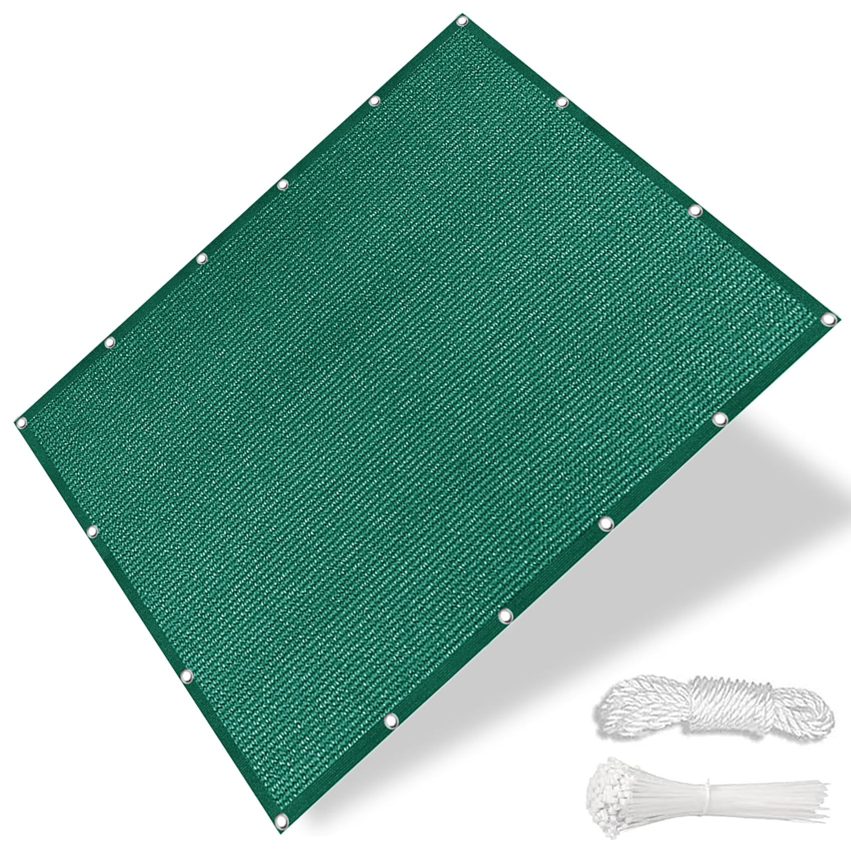 KLGFBDC Durable Dark Green Balcony Privacy Screen 350x400cm Breathable Sun Protection Wind Resistant Square Shade Sail for Garden Patio Terrace