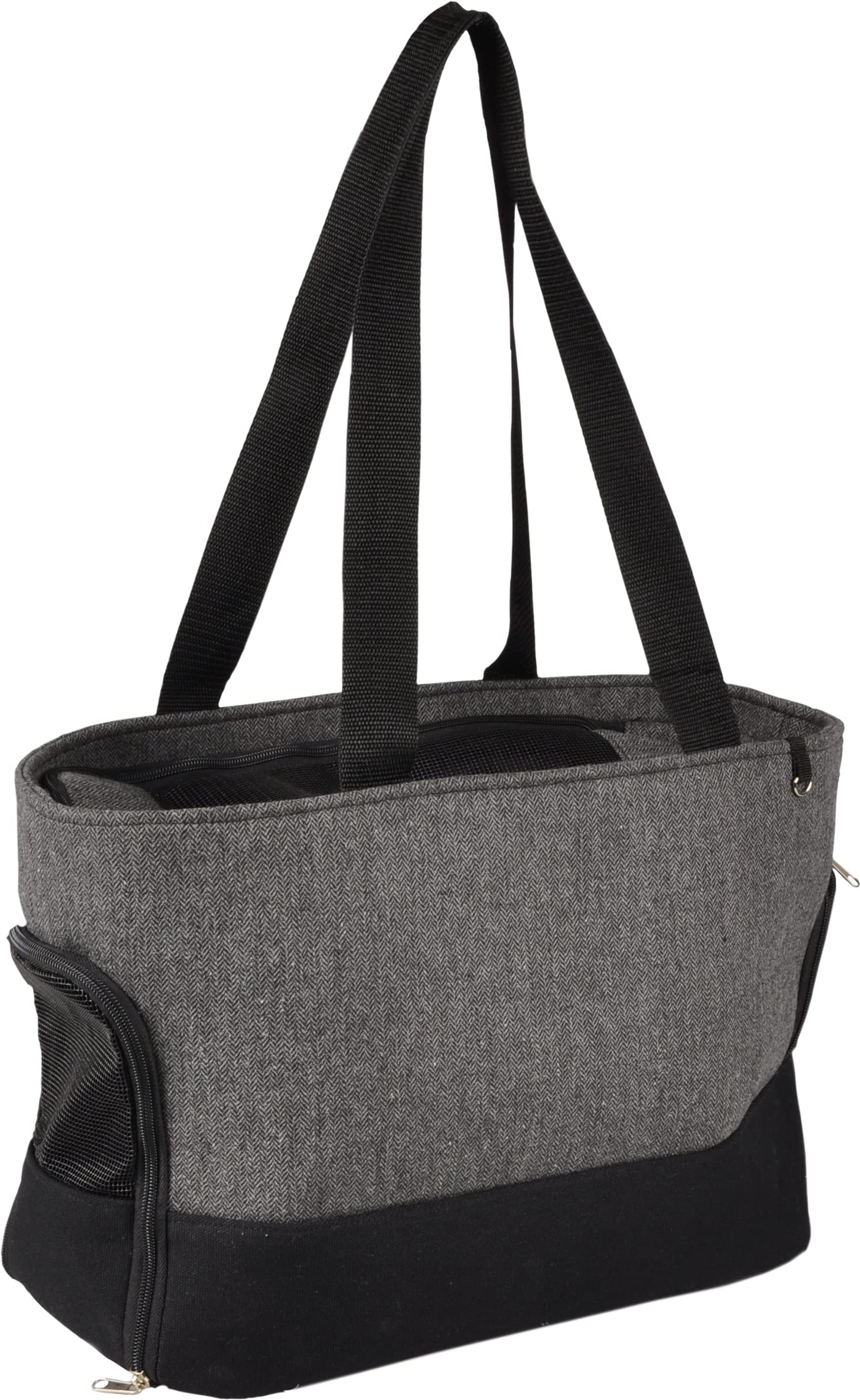 Trasportino per cani – gatti – Brigitta – Borsa in tessuto con ventilazione, fondo removibile e manici pratici