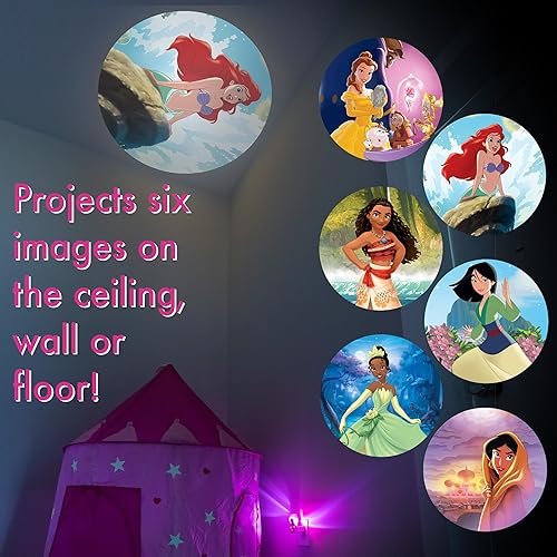 Miniatura 2 de Projectables Disney Princess - Proyector de luz nocturna LED de 6 imágenes sensor del atardecer al amanecer Project Princesses Belle Jasmine Ariel