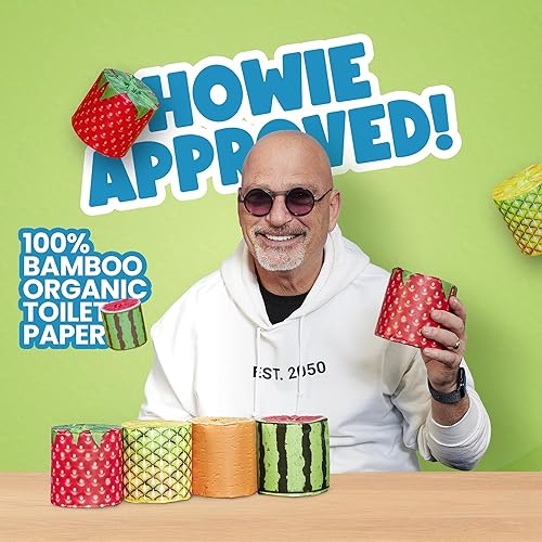 Miniatura 2 de Gaias FruiTP - Papel higiénico de bambú orgánico de alta calidad y suave, 12 megarrollos, 3 capas, 370 hojas, certificado FSC, sin PFAS y BPA,