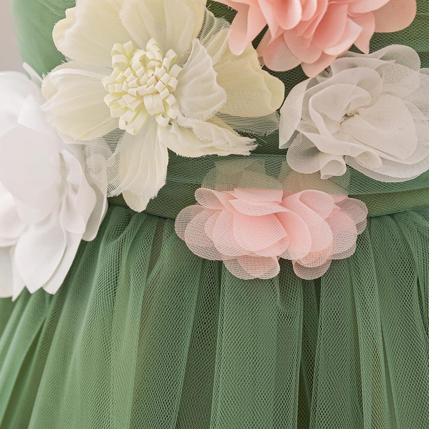 ODASDO Infant Flower Girl Dress Baby Birthday Outfit Toddlers Tulle Tutu Princess A-line Dresses for Wedding Formal Party