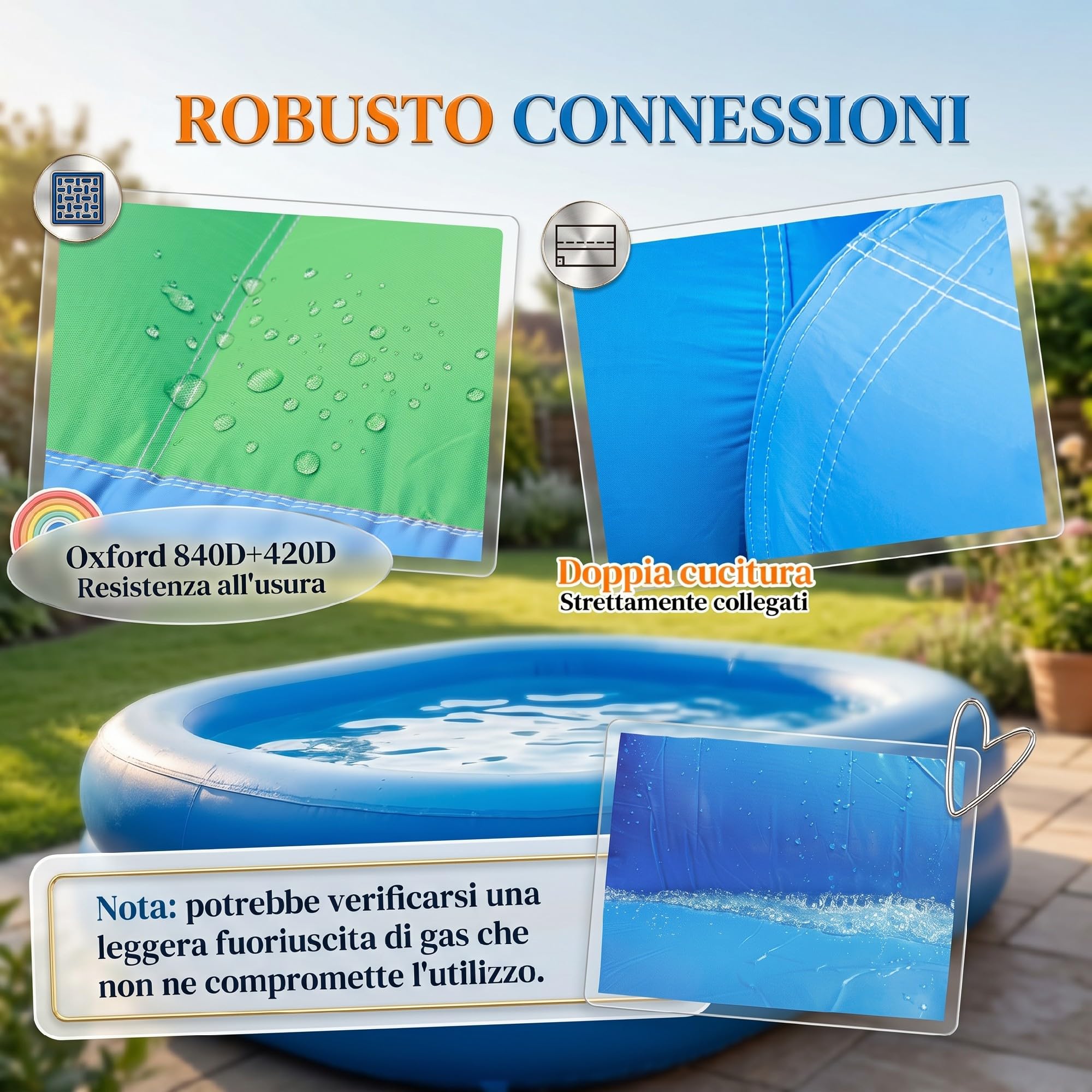 AIYAPLAY Castello Gonfiabile per Bambini 4 in 1 con Scivolo, Trampolino, Piscina Palline, Canestro, Borsa da Trasporto e Soffiatore, per Interni ed Esterni, adatto a 3-8 Anni, 415x205x190 cm