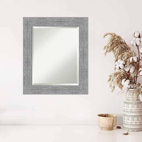 Miniatura 5 de Amanti Art Espejo de pared, espejo de marco gris rústico para decoración de pared o para usar como espejo de baño para sobre el fregadero (25.25 x