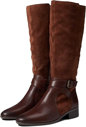 Naturalizer Womens Rena Knee High Riding Boot Chocolate Bar Suede/Leather 7.5 W