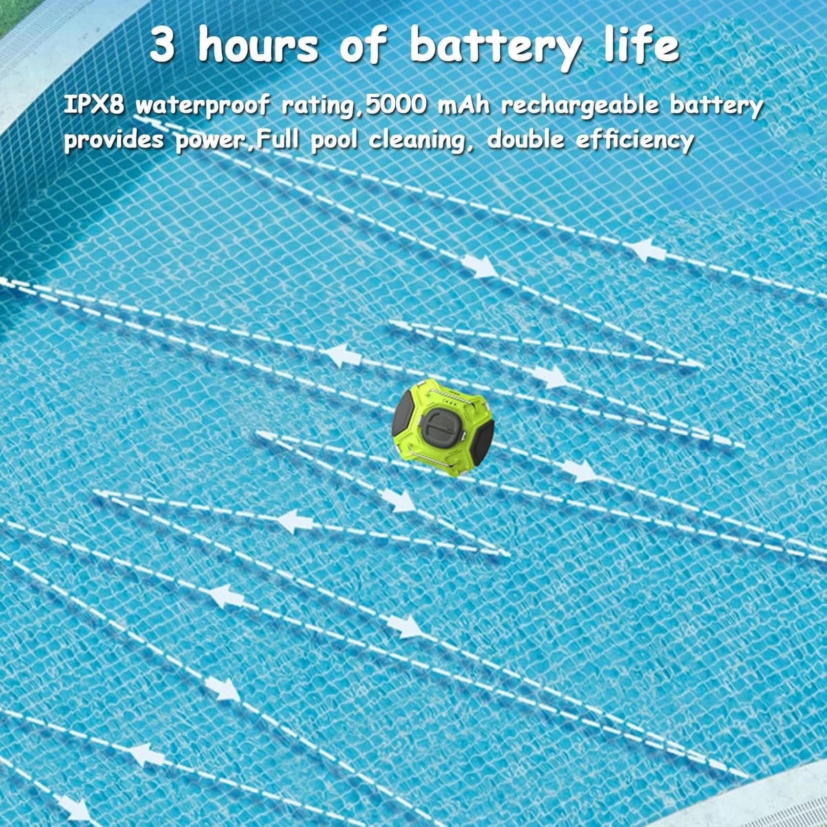 Limpiador robótico automático de piscinas, escalada de pared, contenedor de filtro masivo de carga superior, aspiradora robótica inalámbrica para piscinas en el suelo y sobre el suelo