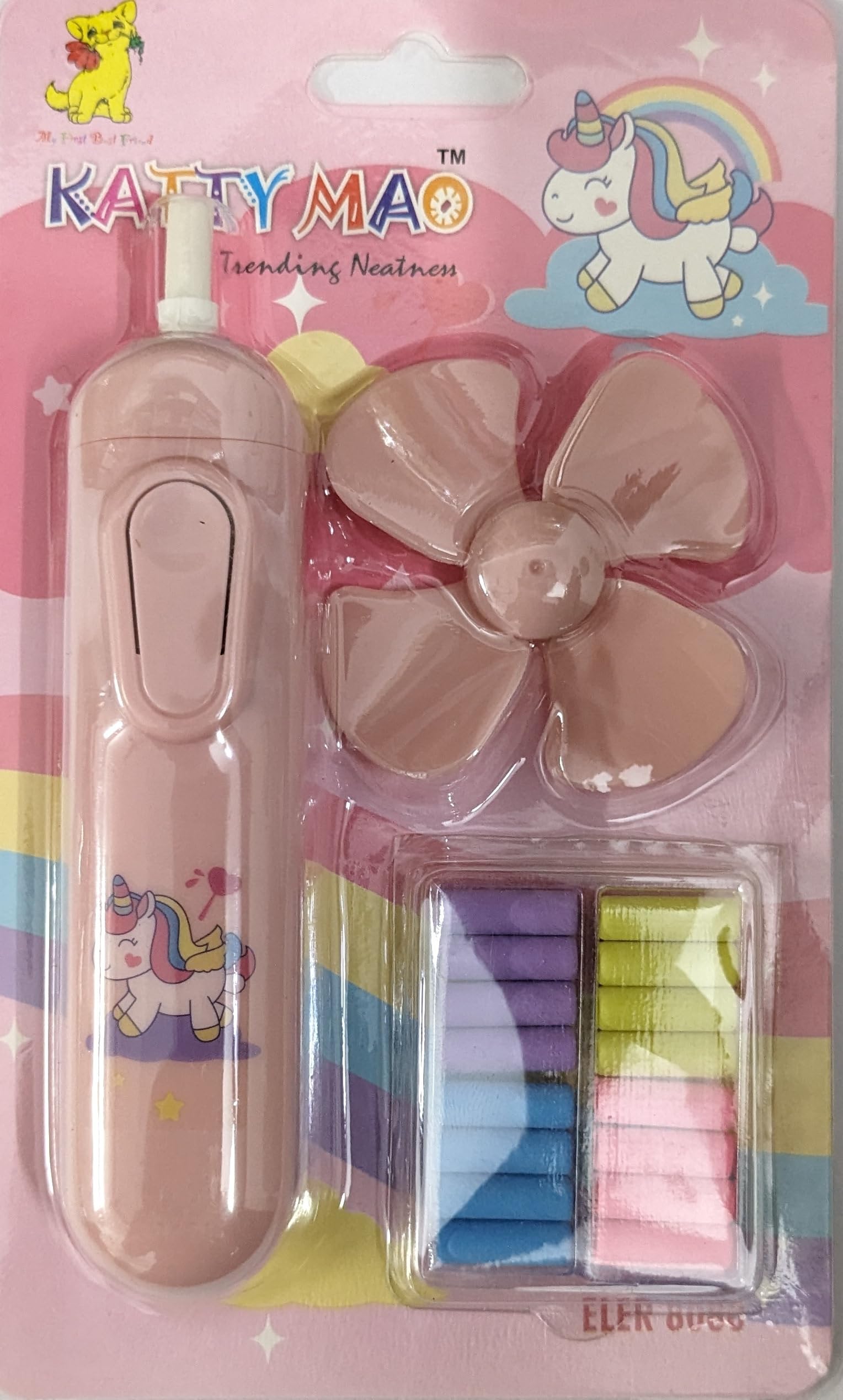 Apcatio Cute Electric Eraser with 16 Refill Electronic Rubber for Kids Cordless Electric Eraser Kids Electric Eraser Stationery for Drawing Arts and Crafts Erasers Set of 1 (Unicorn Pink)