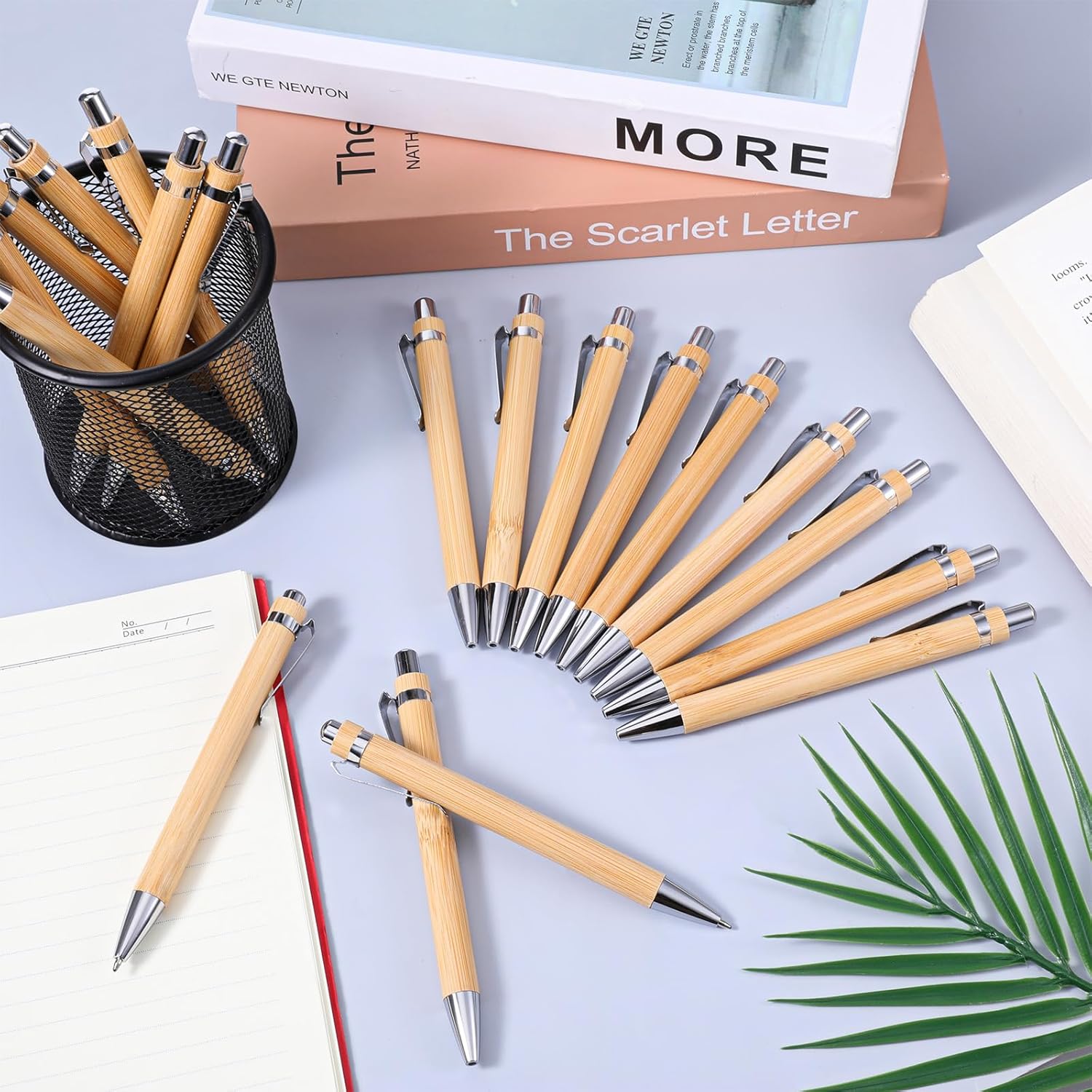 SHENLIU 100 Pcs Bamboo Pens Bulk Wooden Retractable Ballpoint Pen Black Ink 1mm Engraving Pens Customizable Gift Pen for Men Women Home Office School Employee Writing Signature Journaling