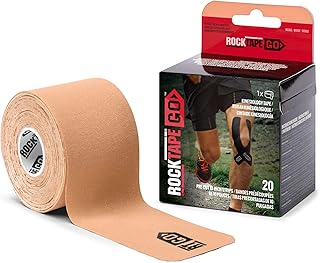 RockTape Go Extra-Sticky Adhesive Pre-Cut Kinesiology Tape (Beige)