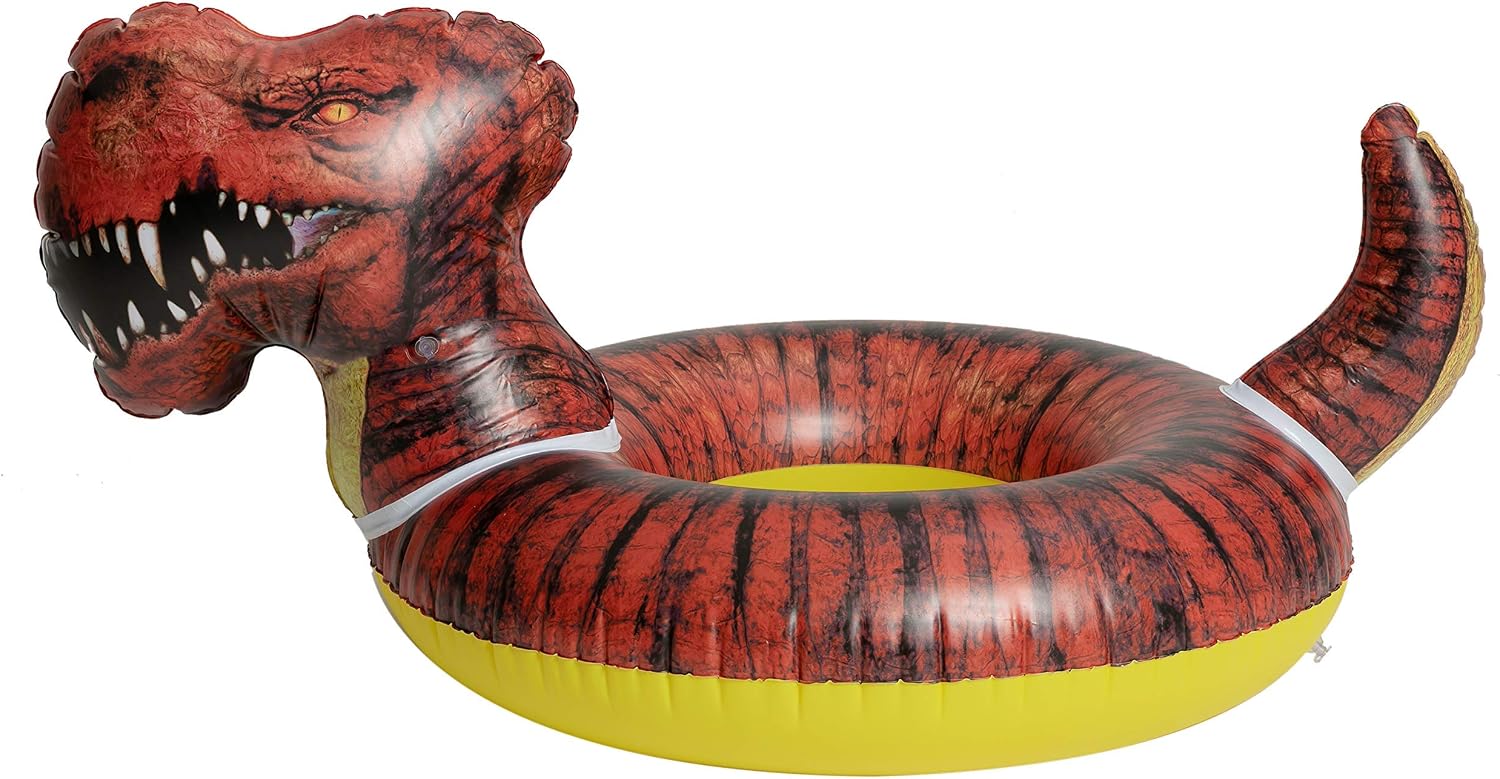 59" Inflatable Dinosaur Pool Float,T-Rex Pool Tube for Kids Adults Swimming Pool, Lake, and Beach Floaty Summer Fun Toy