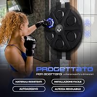Aparat de box muzical Ezero Beat Punch pentru antrenament acasă, 12 niveluri, cu panou LED interactiv Bluetooth și accesorii pentru îmbunătățirea reflexelor 7