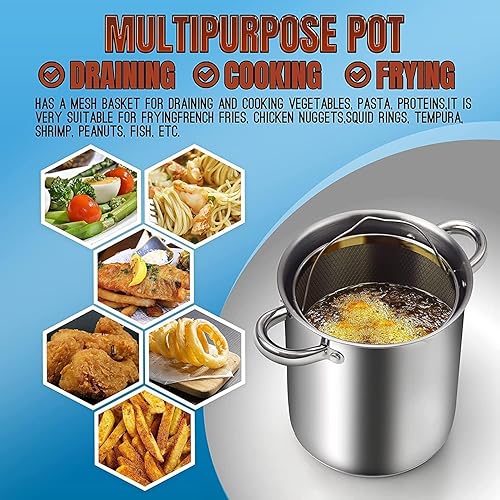 Miniatura 3 de Cook N Home Maceta vaporera de espárragos vegetales de 4 cuartos de galón acero inoxidable