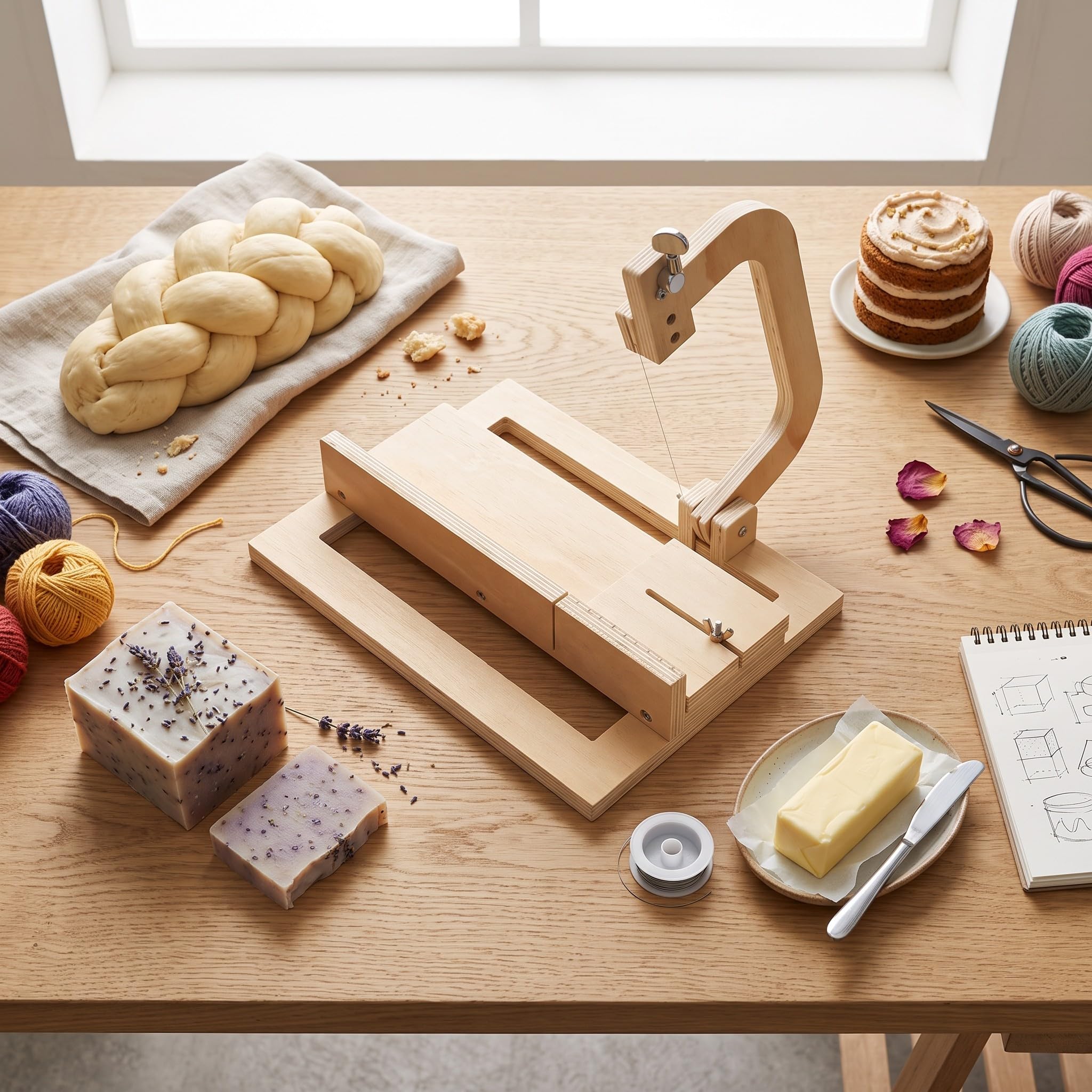 AMONIDA Verstellbarer Holz-Seifenschneider für DIY-Projekte