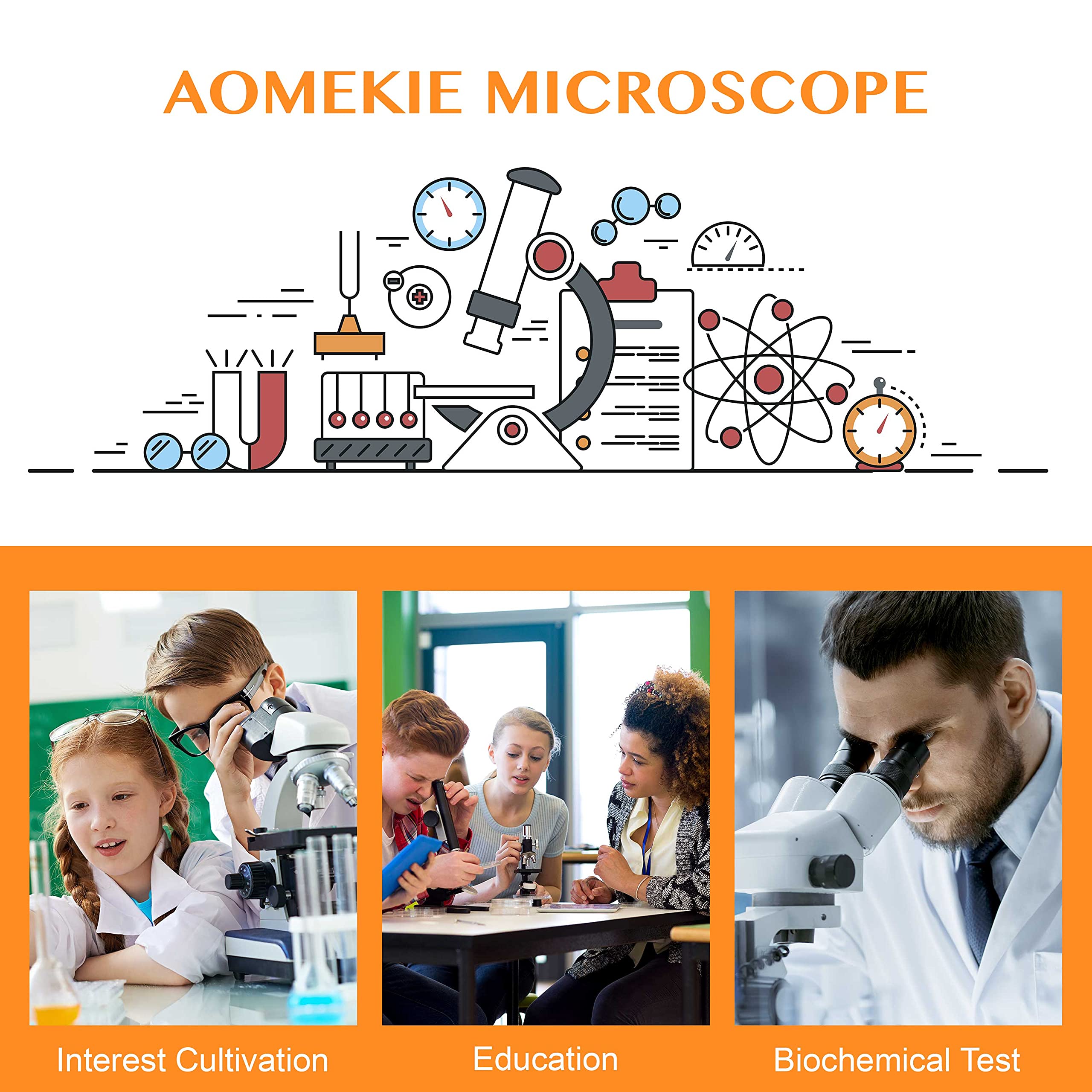 Aomekie Mikroskop 3D Stereomikroskop 20x 40X Vergrößerung mit Objektträger Insektenprobe LED Auflichtbeleuchtung