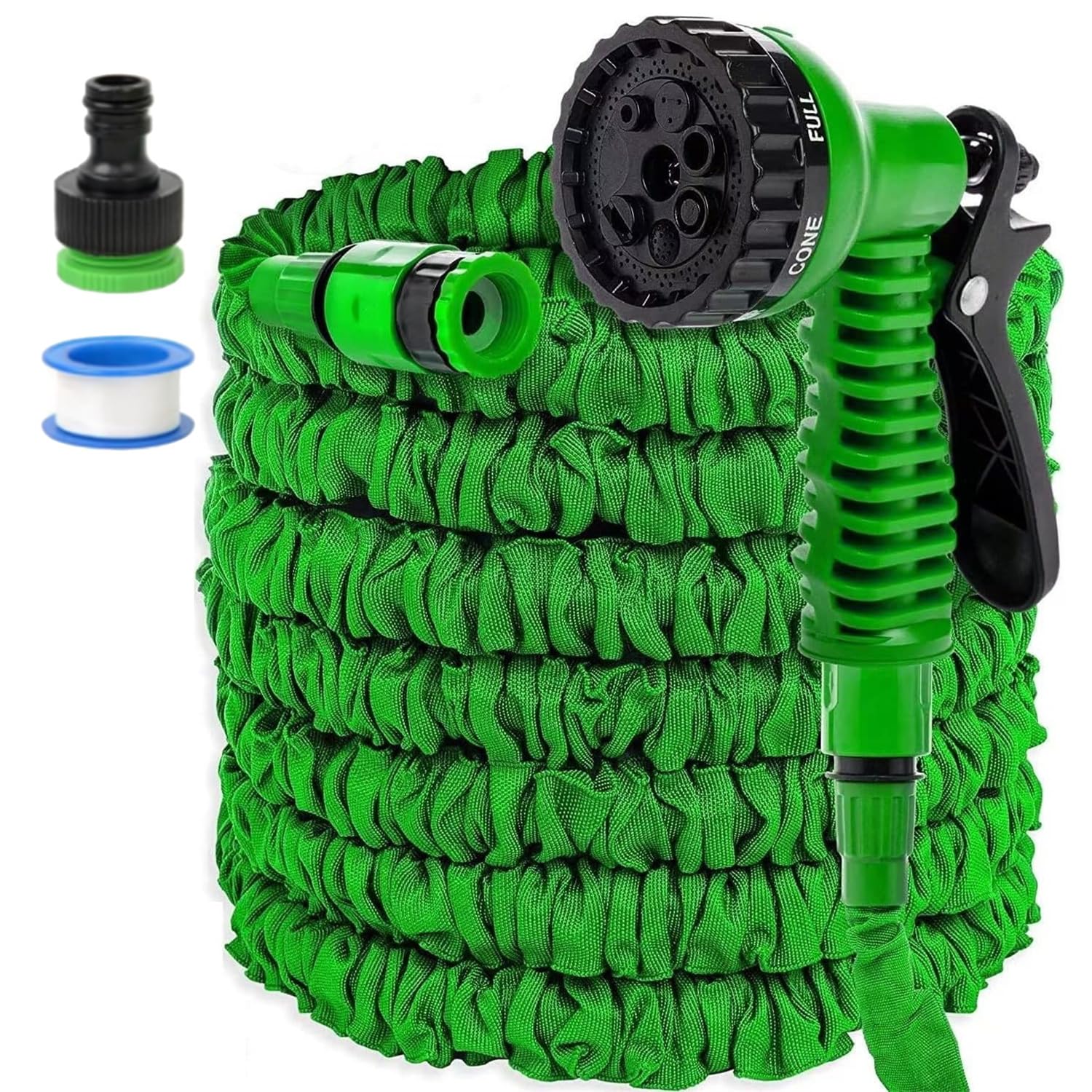 30 m erweiterbarer Gartenschlauch mit Sprühdüse mit 7 Funktionen, multifunktionaler Wasserschlauch für Gartenarbeit, Auto, Haustierwäsche