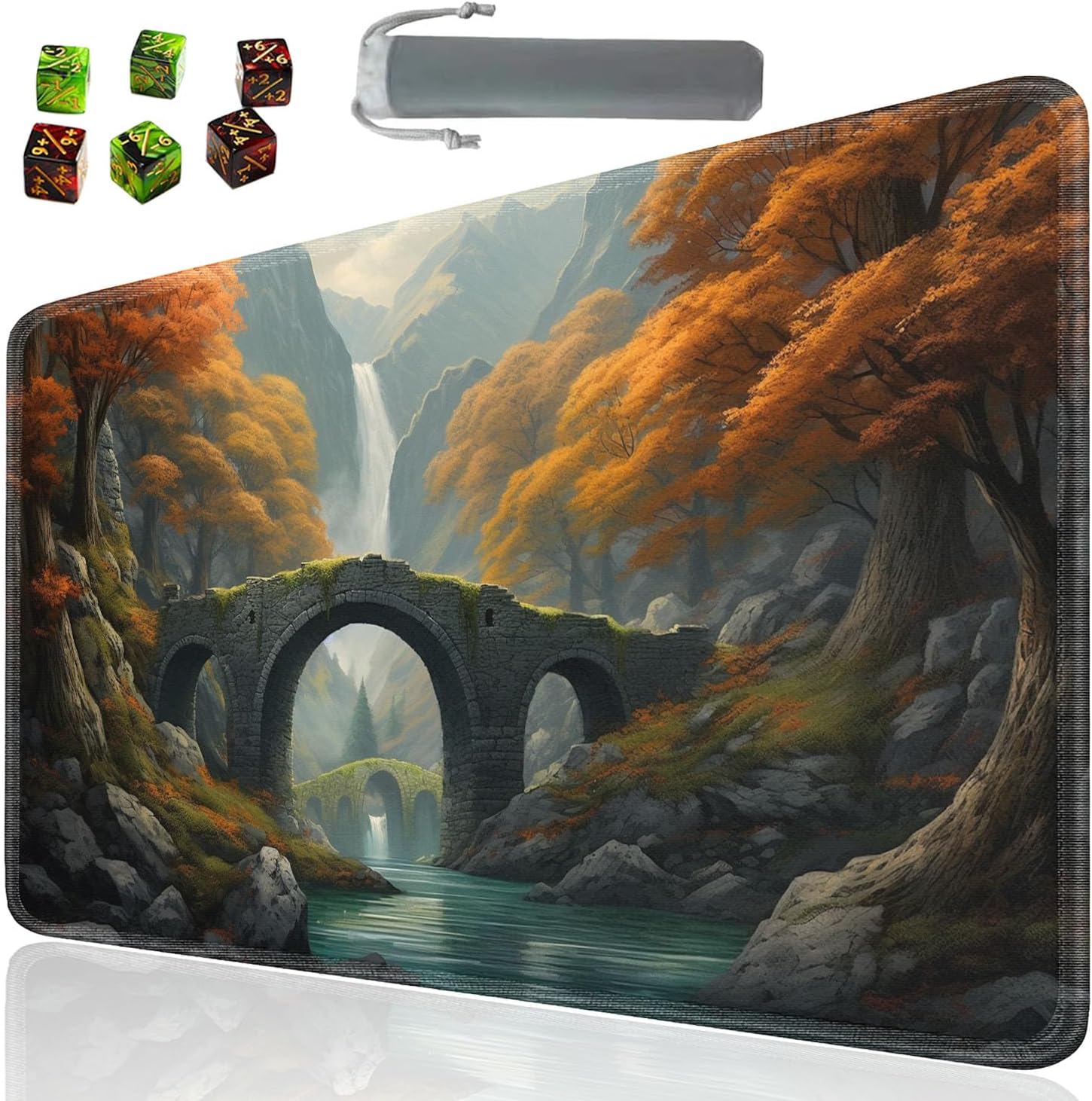 Board Game for TCG Playmat Table Mats Games Size 60X35 cm Mousepad Compatible for MTG RPG CCG Trading Card Game Play mats with 6 Dice (Playmat 148) Sea Turtle