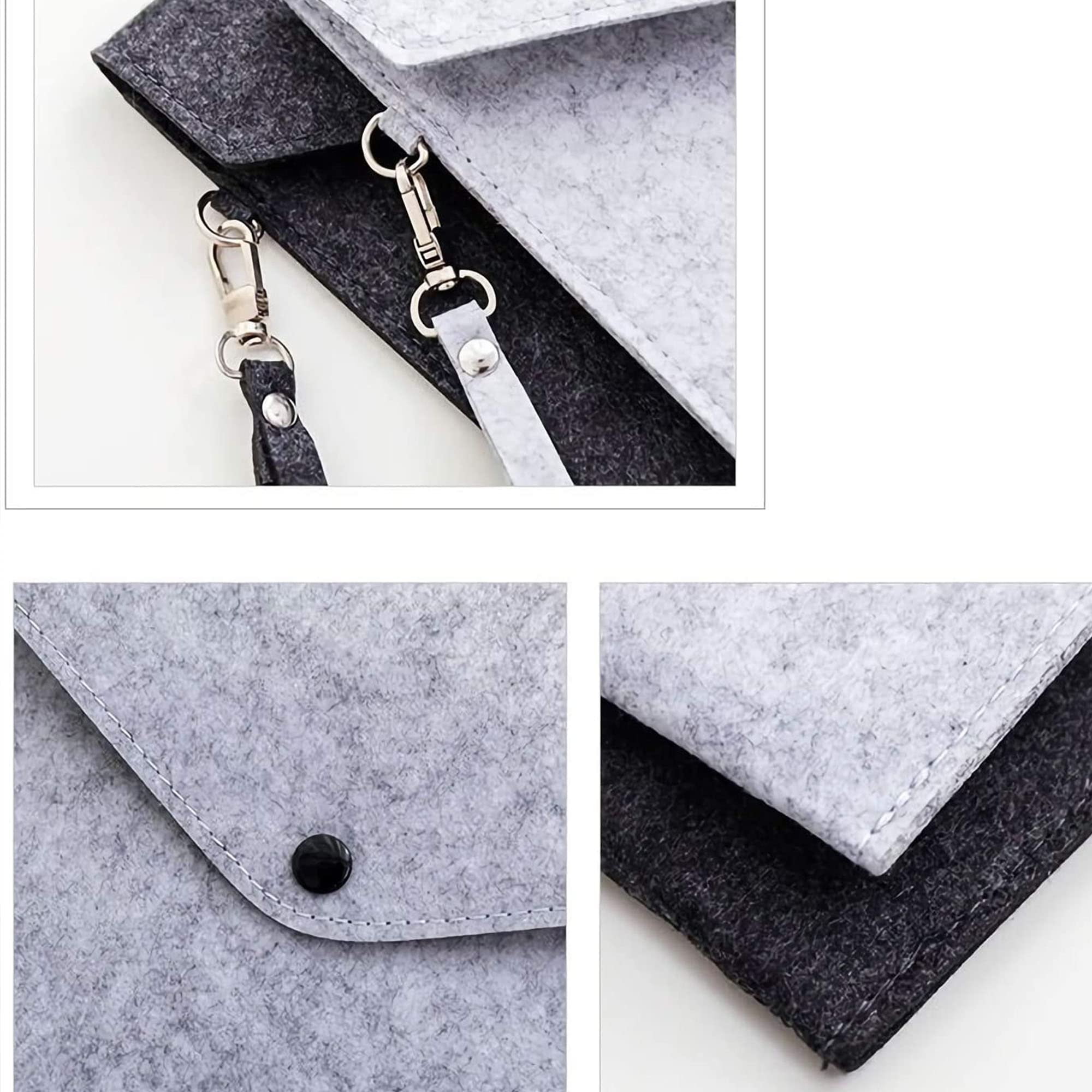 4x Filzordner A4 Dokumententasche - Tragbare Organizer Mit Druckknopf Für Unterlagen