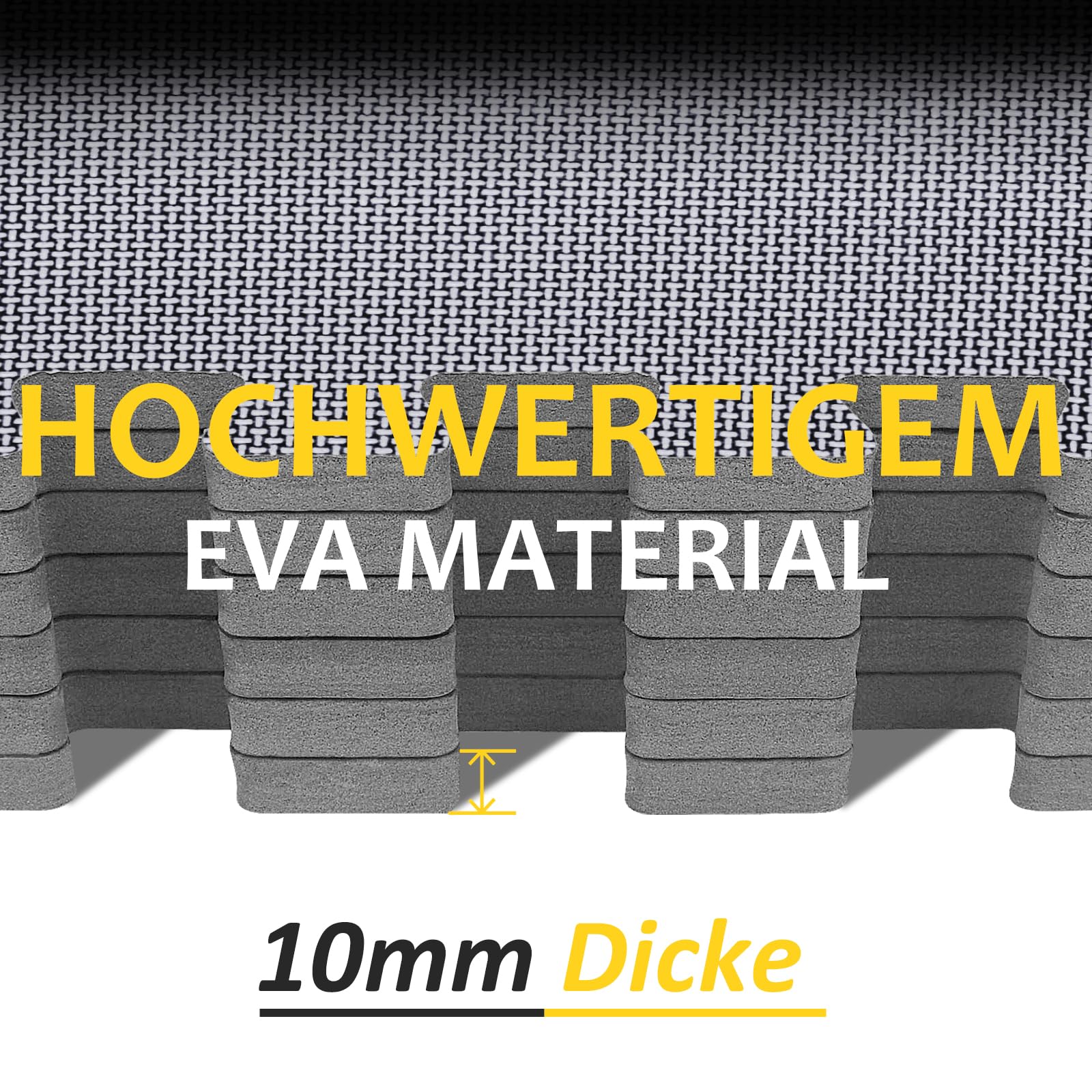 Lot de 24 tapis de protection de sol en EVA antidérapant pour salle de sport et appareil de fitness, tapis de fitness, tapis d'extérieur et de piscine, gris