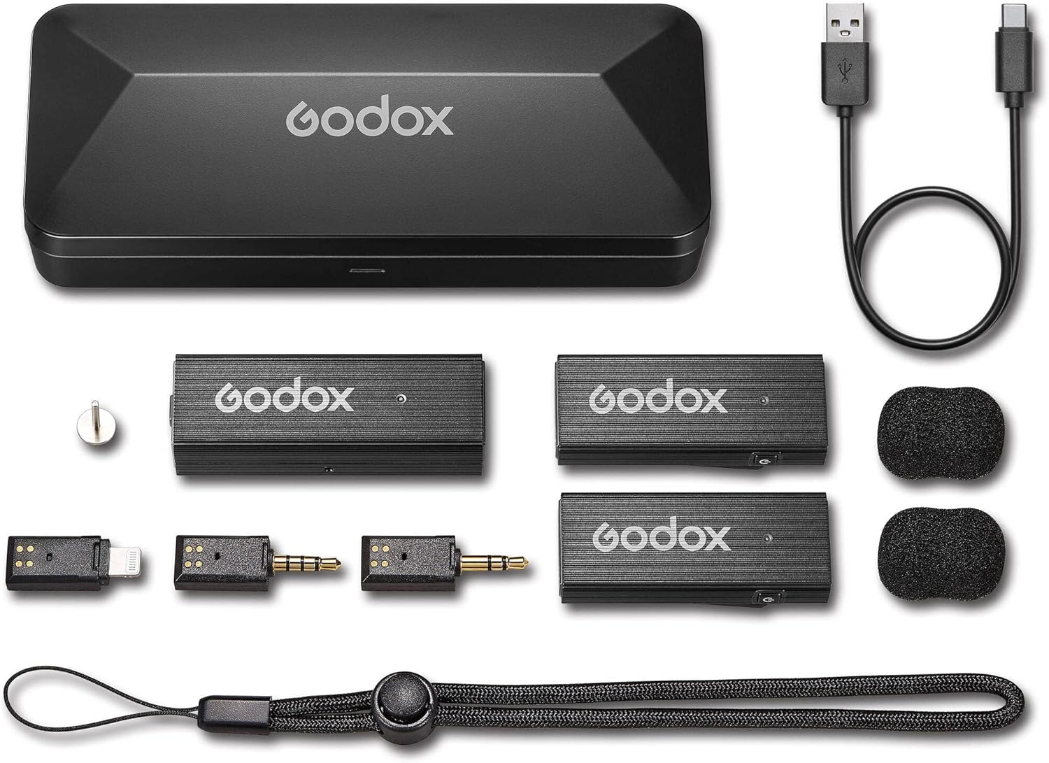 Godox MoveLink Mini LT Kit 2 Black 2.4GHz Wireless Microphone System for iOS