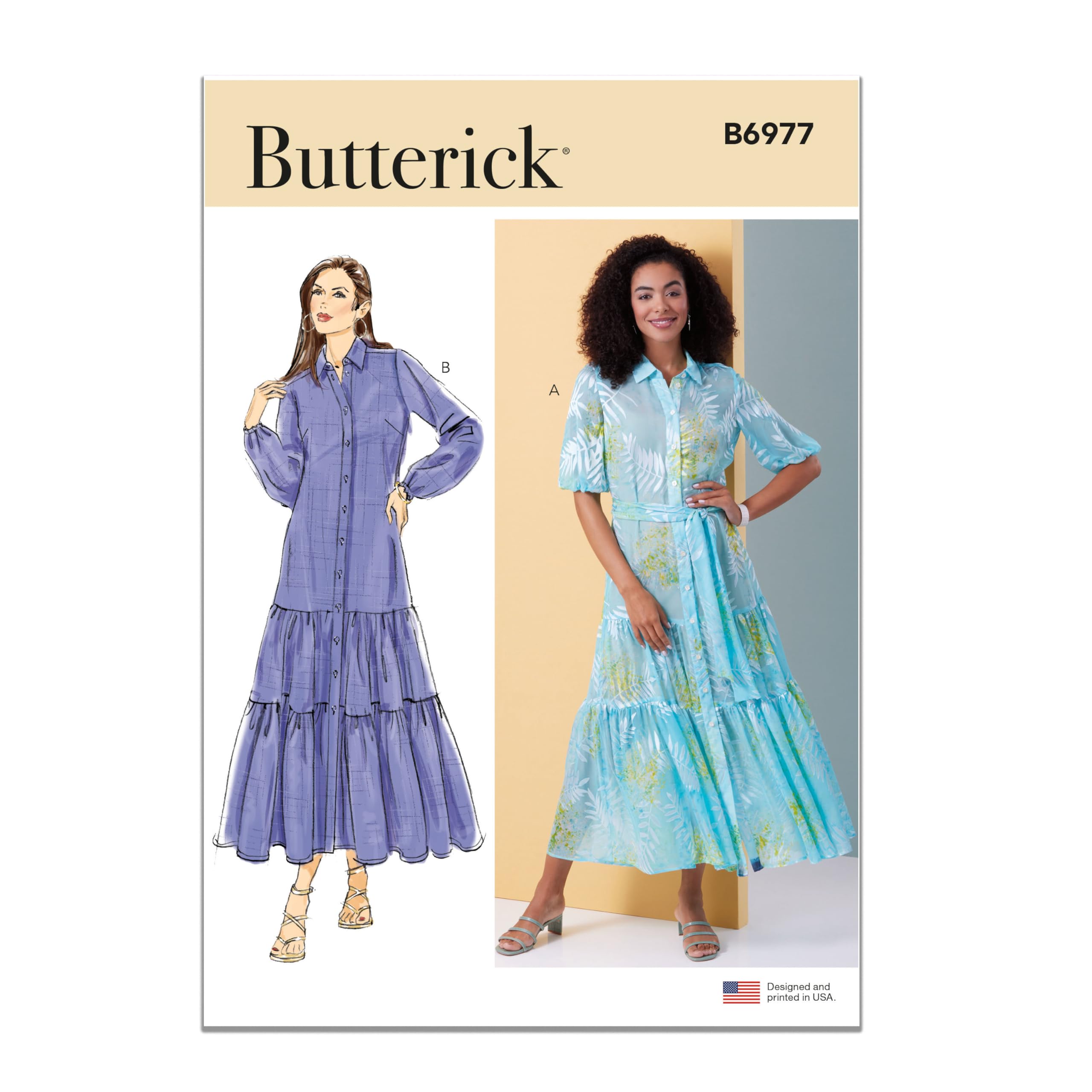 BUTTERICK B6977U5 Misses' Dress and Sash U5 (16-18-20-22-24)